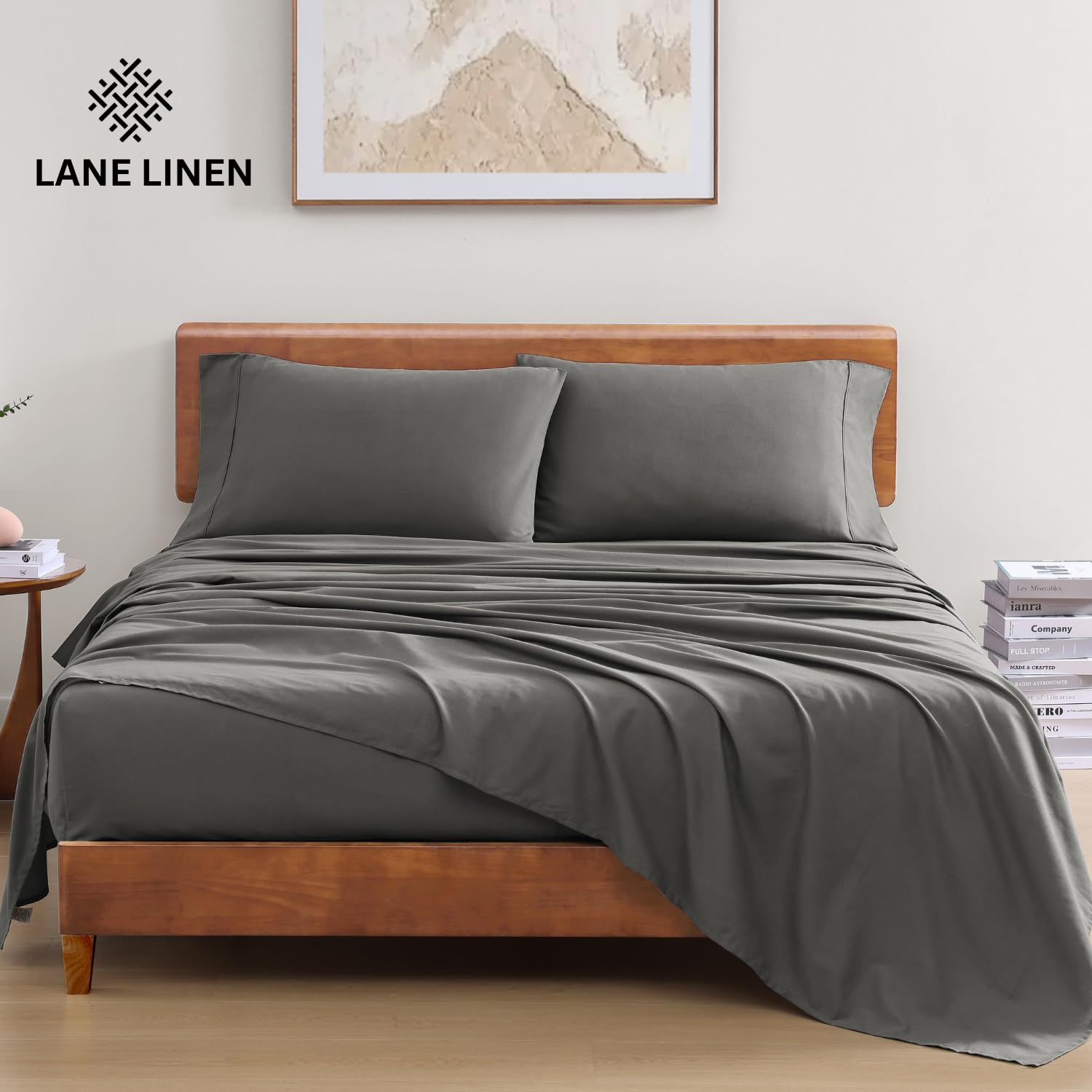 Foto 2 | Juego De Sábanas Lane Linen Lane Linen 100% Algodón Orgánico King - Venta Internacional.