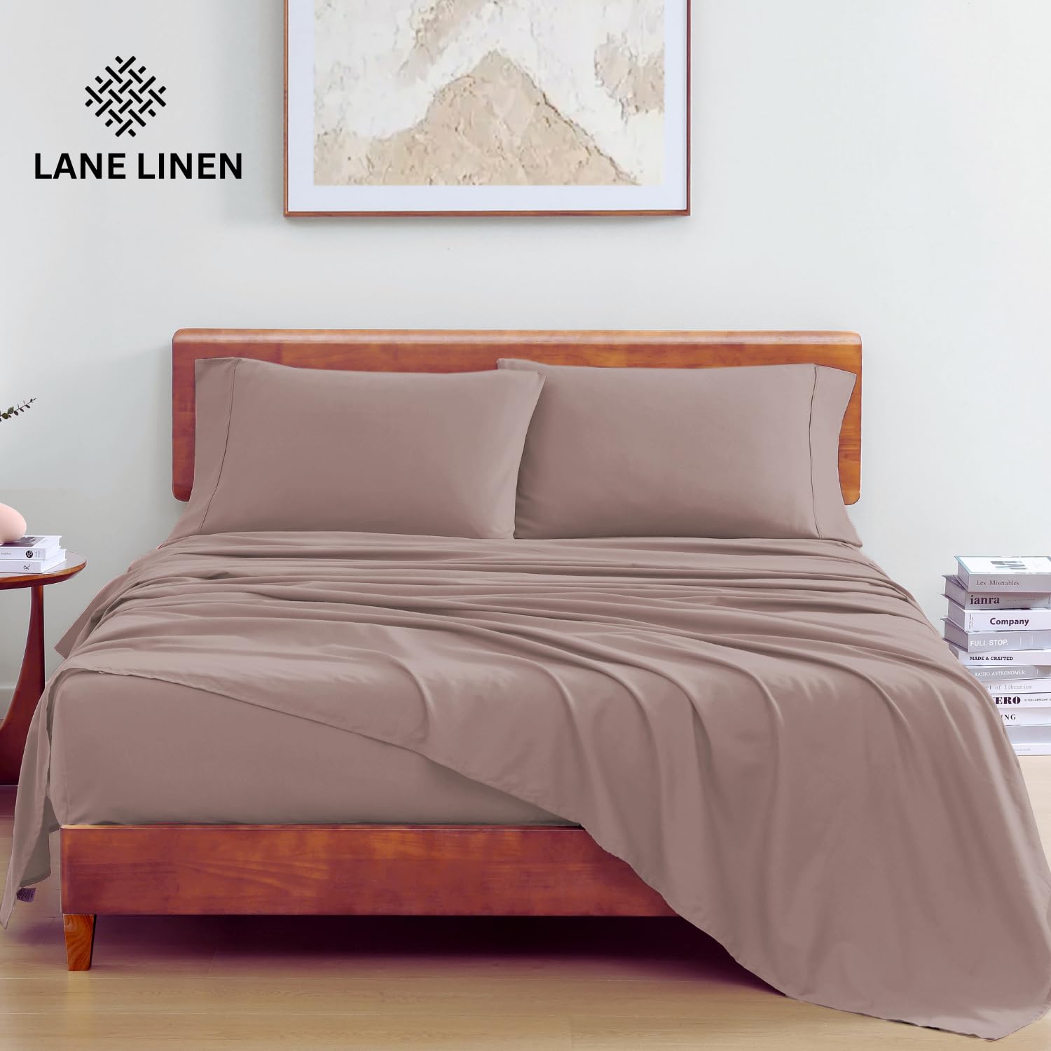 Foto 2 | Sábanas Lane Linen 100% Algodón Orgánico Twin Lilac - Venta Internacional.