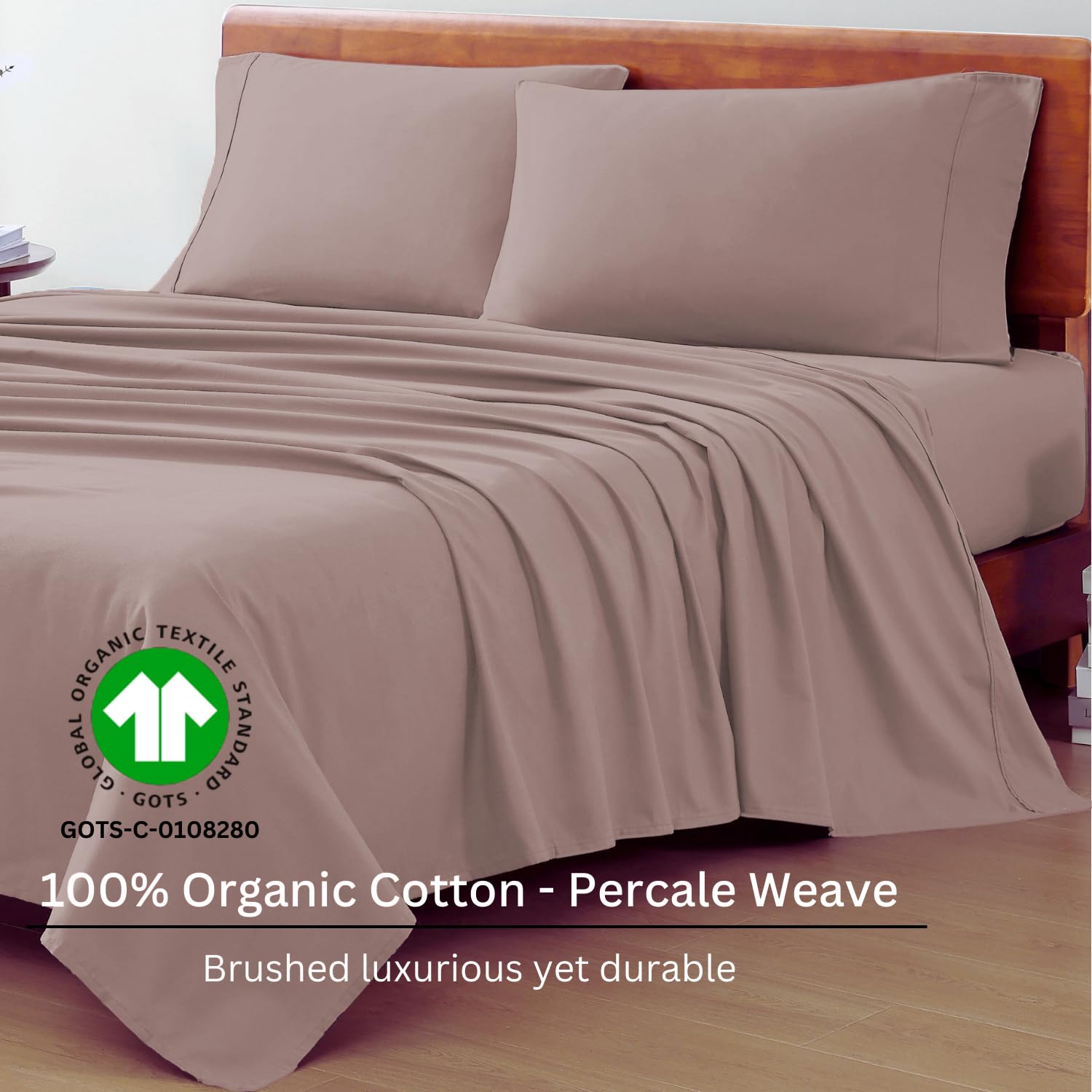 Foto 3 | Sábanas Lane Linen 100% Algodón Orgánico Twin Lilac - Venta Internacional.