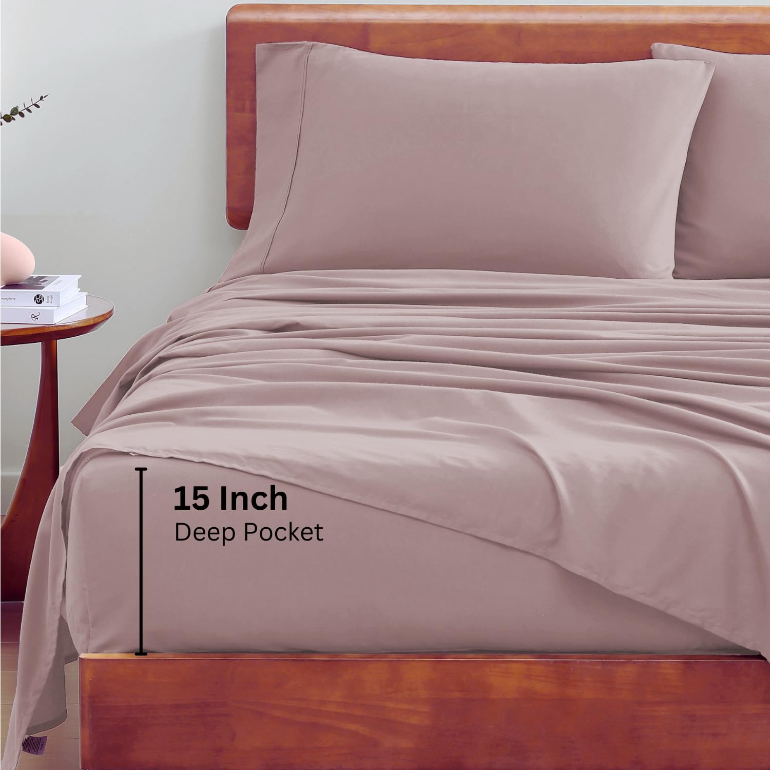 Foto 5 | Sábanas Lane Linen 100% Algodón Orgánico Twin Lilac - Venta Internacional.