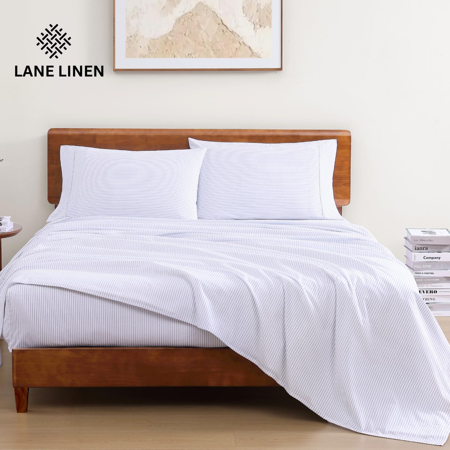 Foto 3 pulgar | Juego De Sábanas Lane Linen 100% Algodón Orgánico, Talla Doble - Venta Internacional.