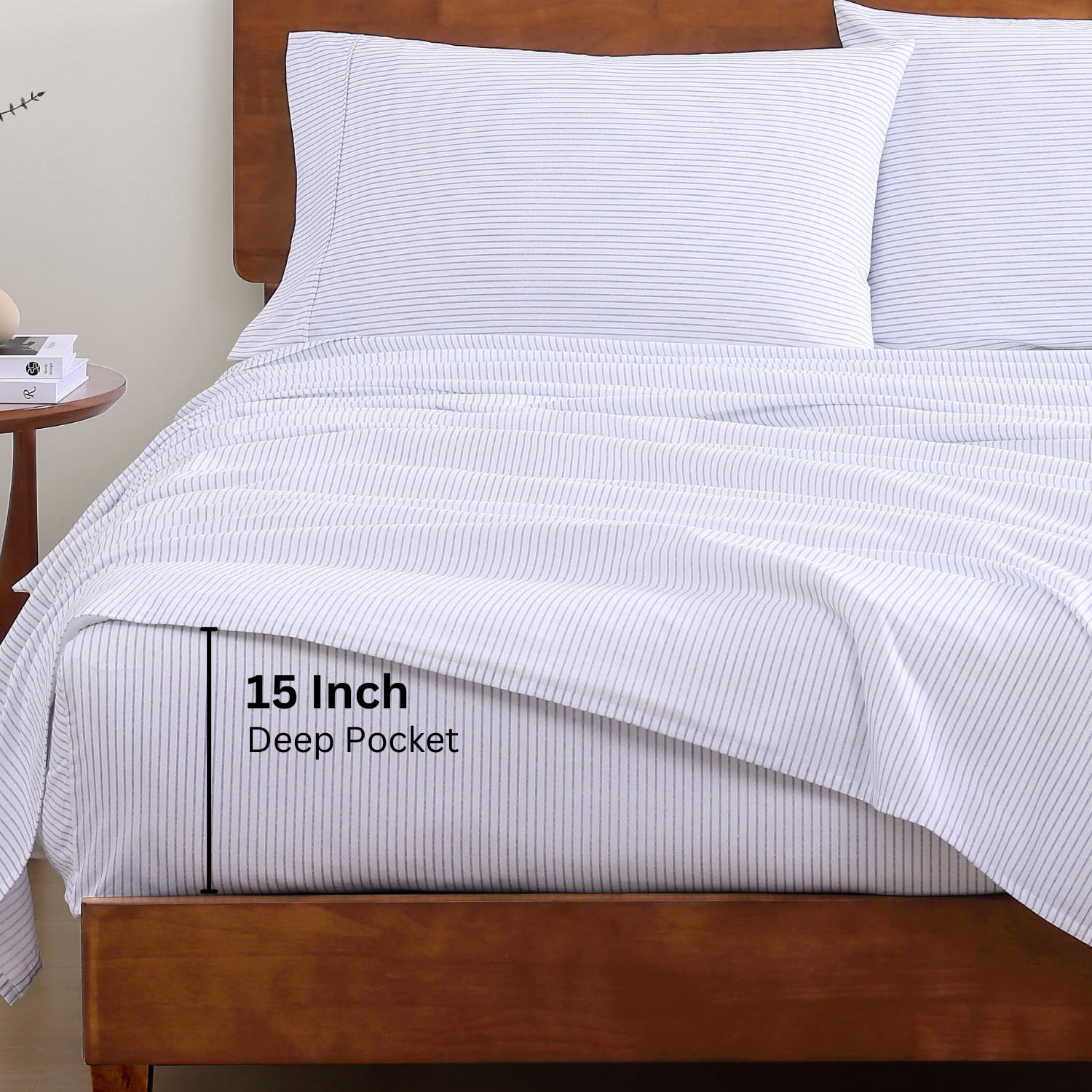 Foto 5 | Juego De Sábanas Lane Linen 100% Algodón Orgánico, Talla Doble - Venta Internacional.