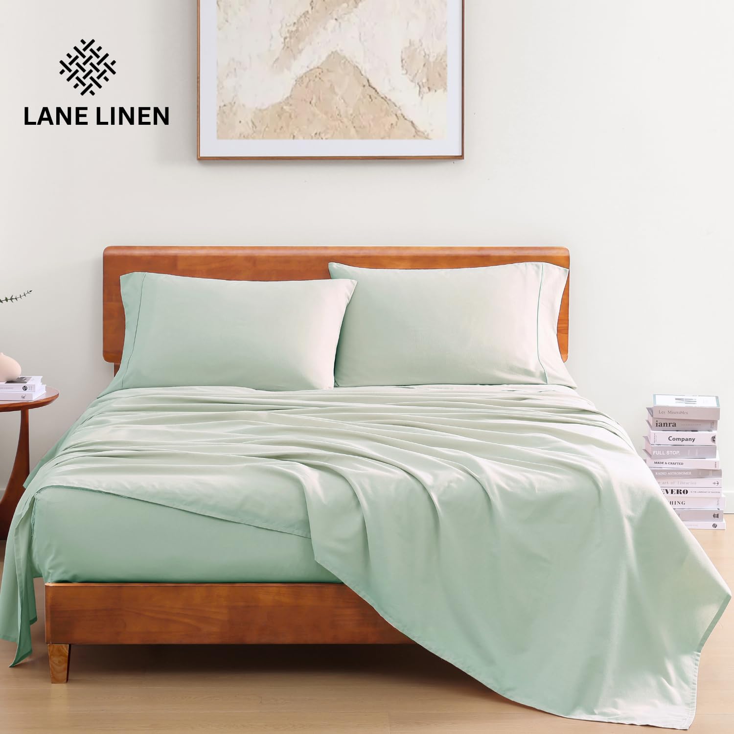 Foto 2 | Juego De Sábanas Lane Linen 100% Algodón Orgánico Twin Xl Cool Blue - Venta Internacional.