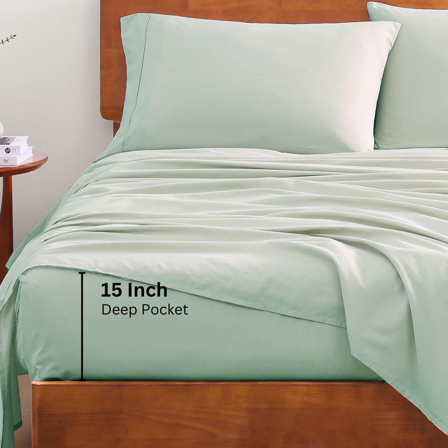 Foto 5 | Juego De Sábanas Lane Linen 100% Algodón Orgánico Twin Xl Cool Blue - Venta Internacional.