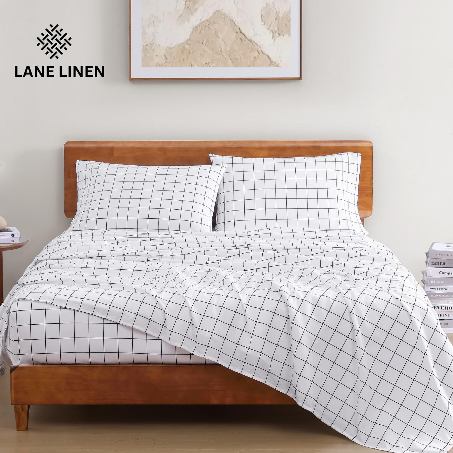 Foto 3 pulgar | Juego De Sábanas Lane Linen, 100% Algodón Orgánico, Tamaño King, 4 Unidades - Venta Internacional.