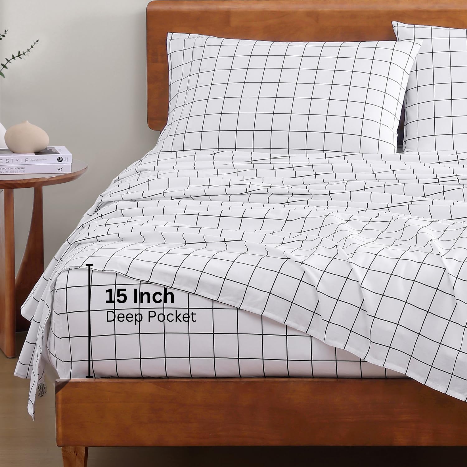 Foto 5 | Juego De Sábanas Lane Linen, 100% Algodón Orgánico, Tamaño King, 4 Unidades - Venta Internacional.