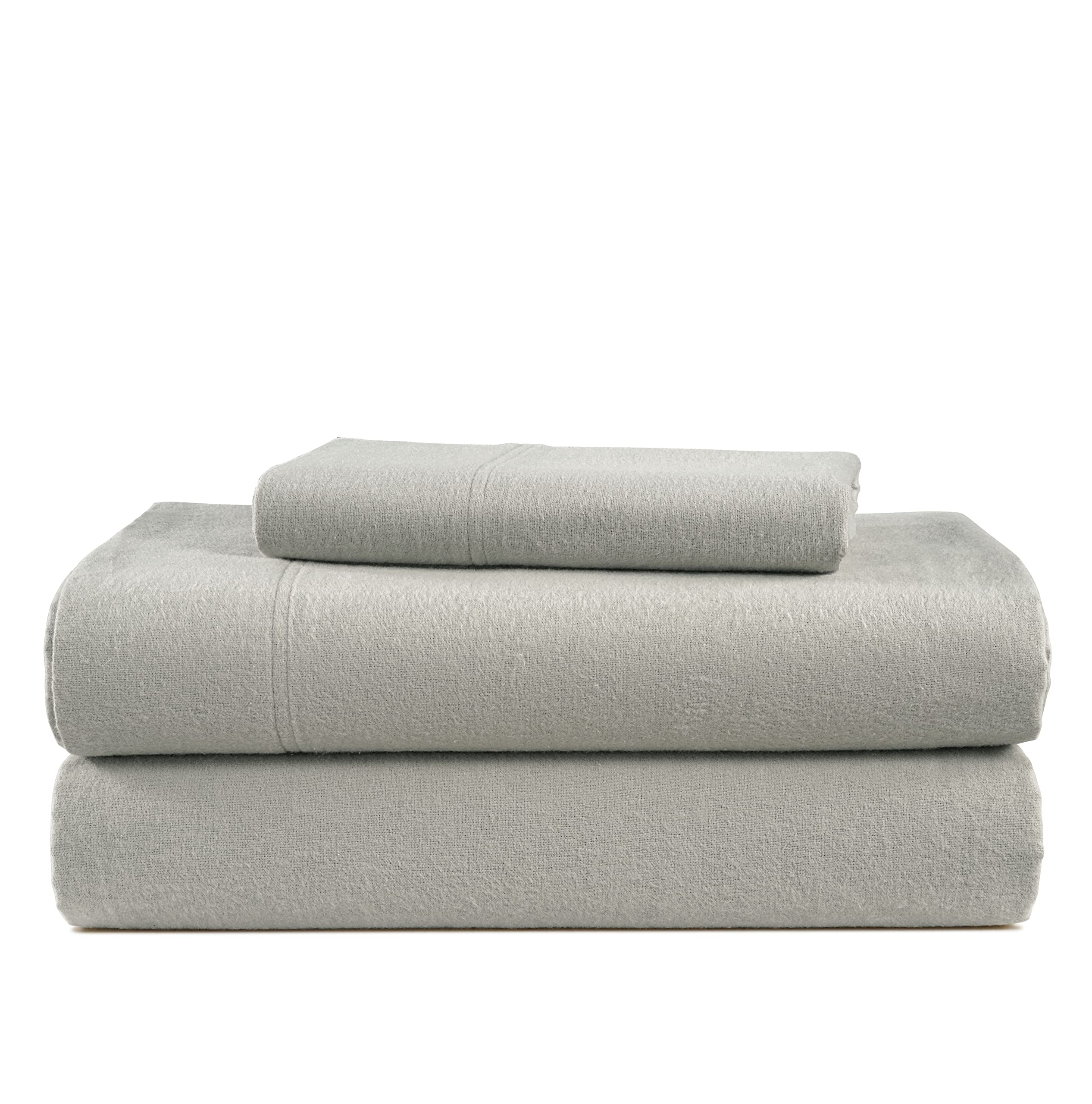 Foto 2 pulgar | Juego De Sábanas De Franela Lane Linen, 100% Algodón, Color Plateado - Venta Internacional.