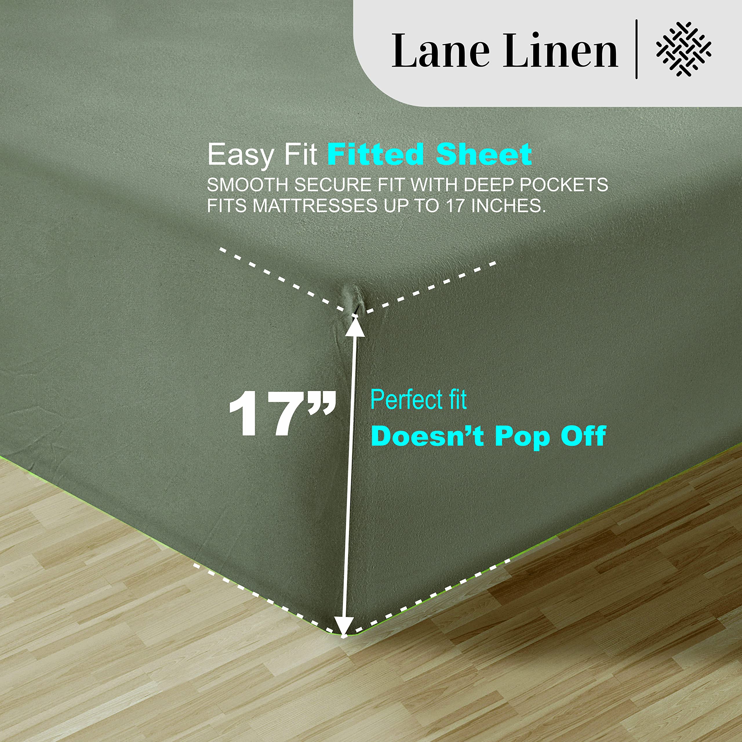 Foto 6 | Juego De Sábanas Lane Linen, 100% Algodón Egipcio, Doble, 1000 Unidades - Venta Internacional.