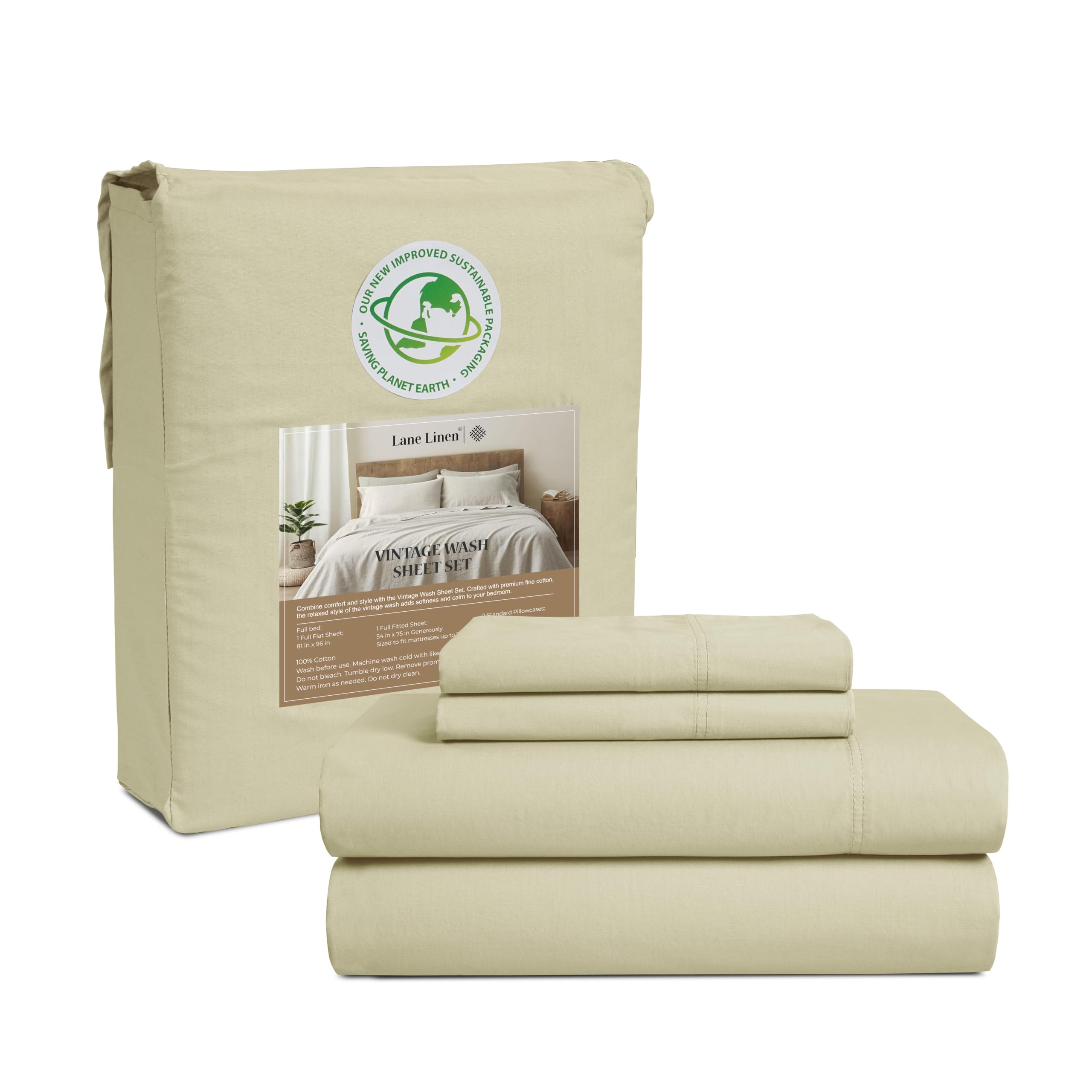Juego De Sábanas Lane Linen De Algodón, Tejido De Percal Completo, 4 Piezas - Venta Internacional.