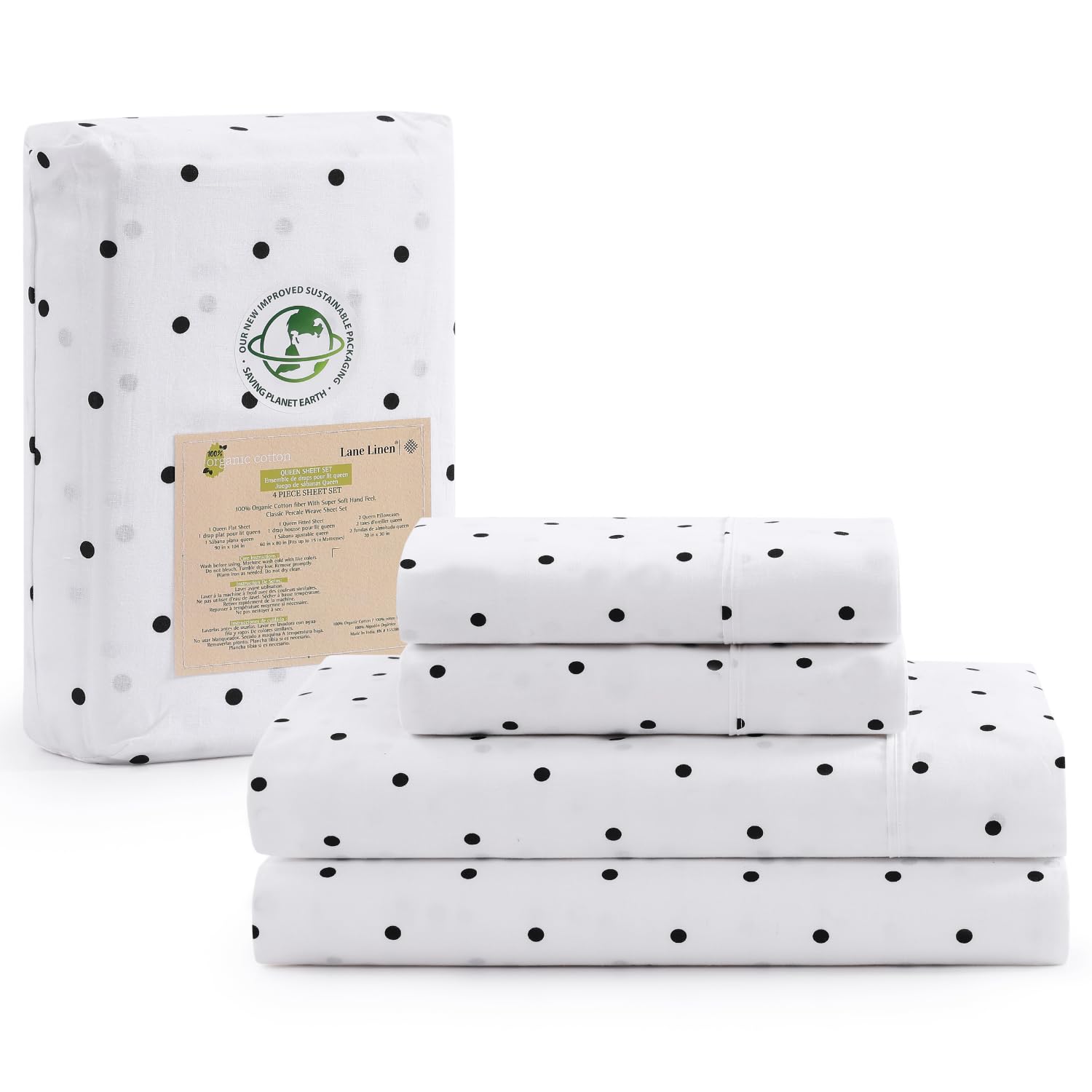 Juego De Sábanas Lane Linen 100% Algodón Orgánico Twin Xl Negro - Venta Internacional.