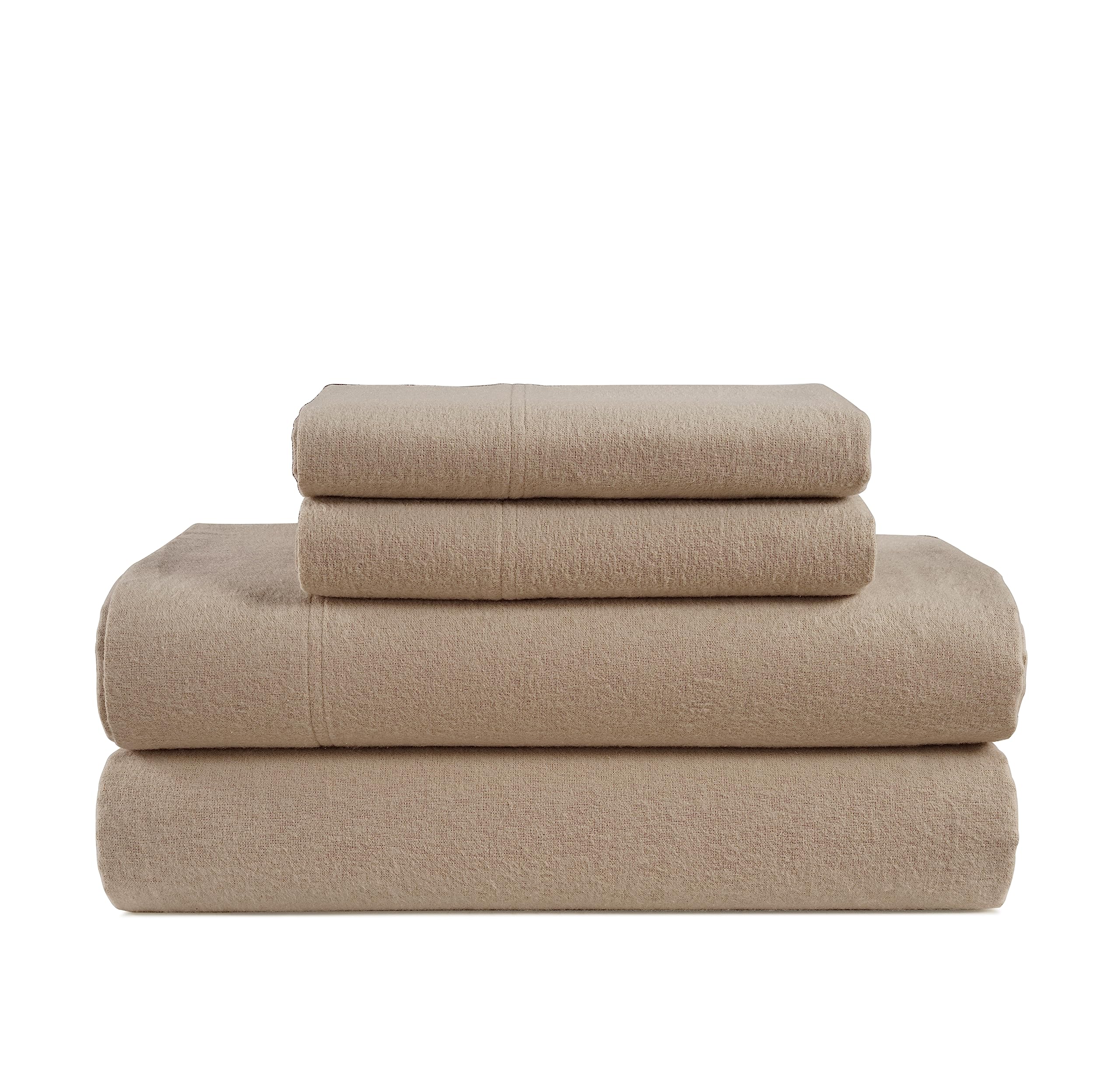 Juego De Sábanas De Franela Lane Linen, 100% Algodón, Tamaño King, Color Topo - Venta Internacional.