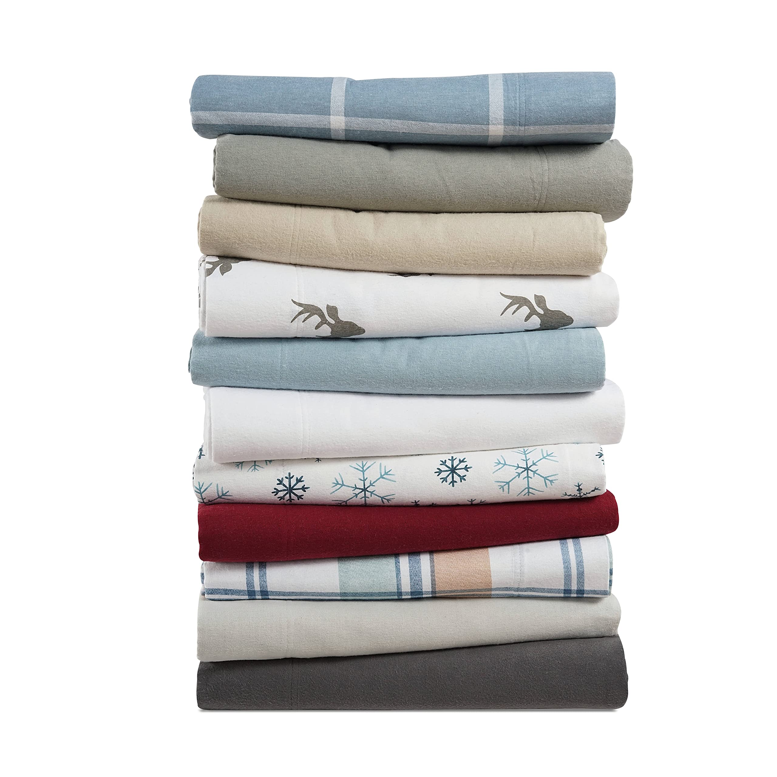 Foto 7 | Juego De Sábanas De Franela Lane Linen, 100% Algodón, Tamaño Completo, Color Plateado - Venta Internacional.