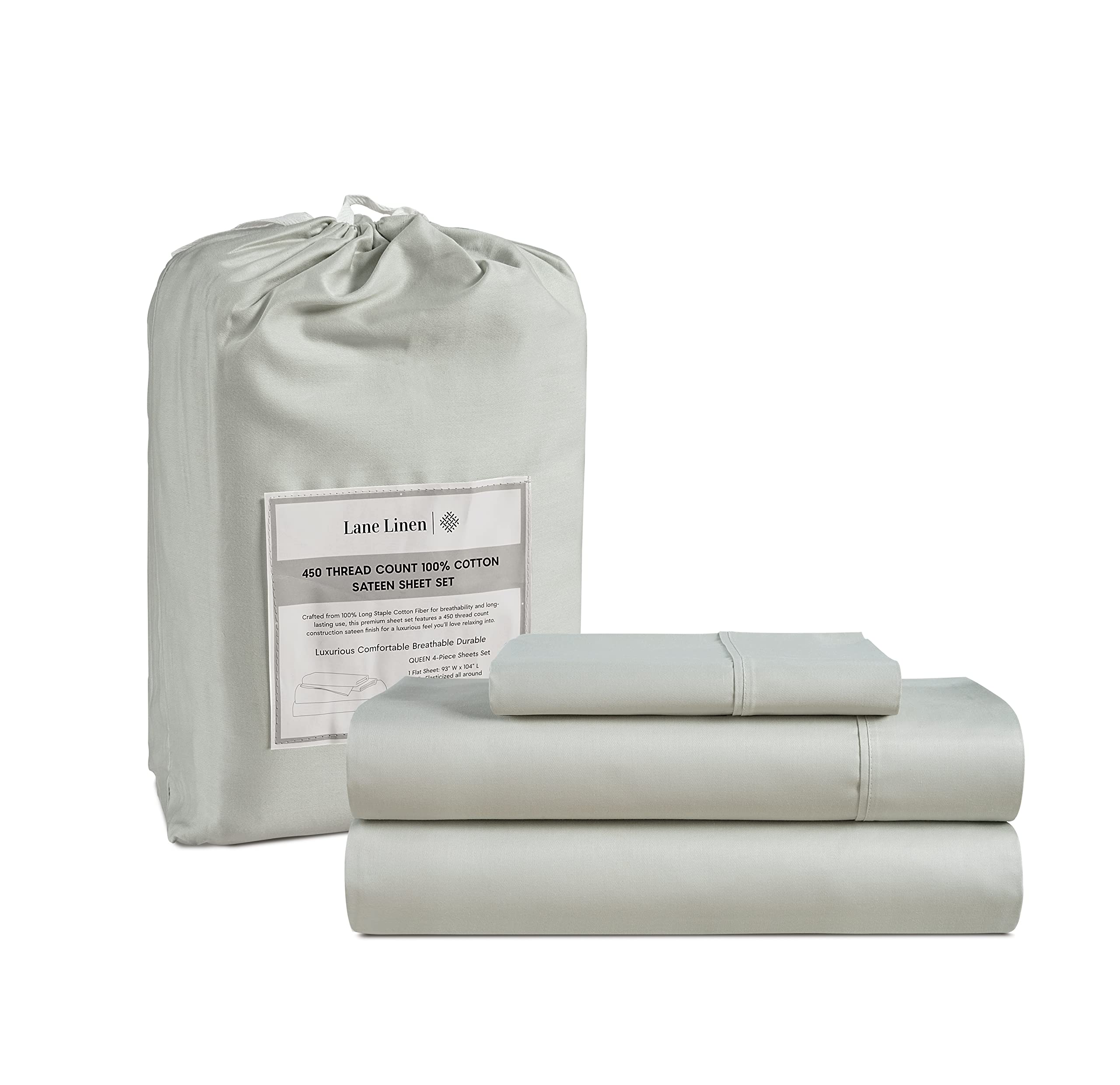 Juego De Sábanas Lane Linen Twin Xl 450tc 100% Algodón Moonstruck - Venta Internacional.