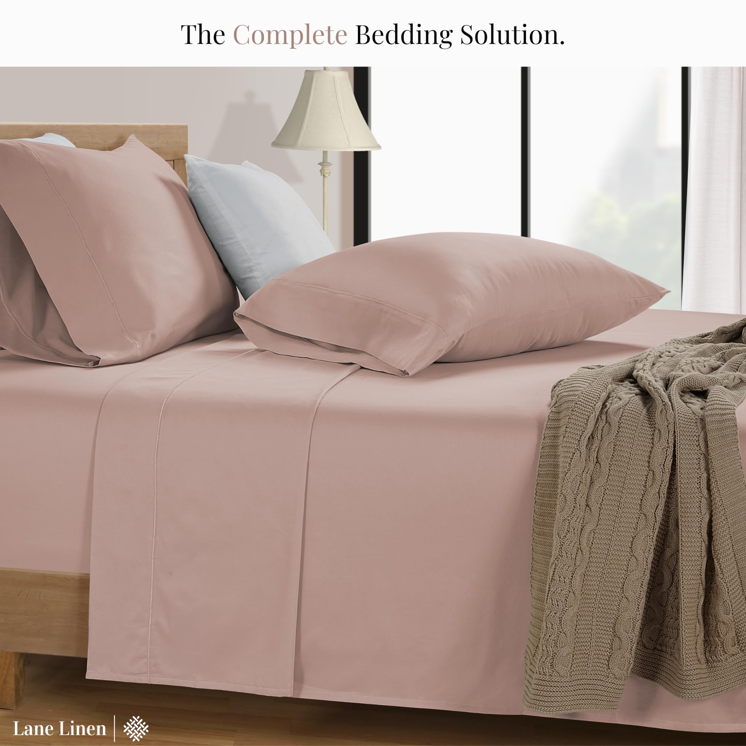Foto 5 pulgar | Juego De Sábanas Lane Linen Lane Linen 600 Hilos 100% Algodón Rosa Twin Xl - Venta Internacional.