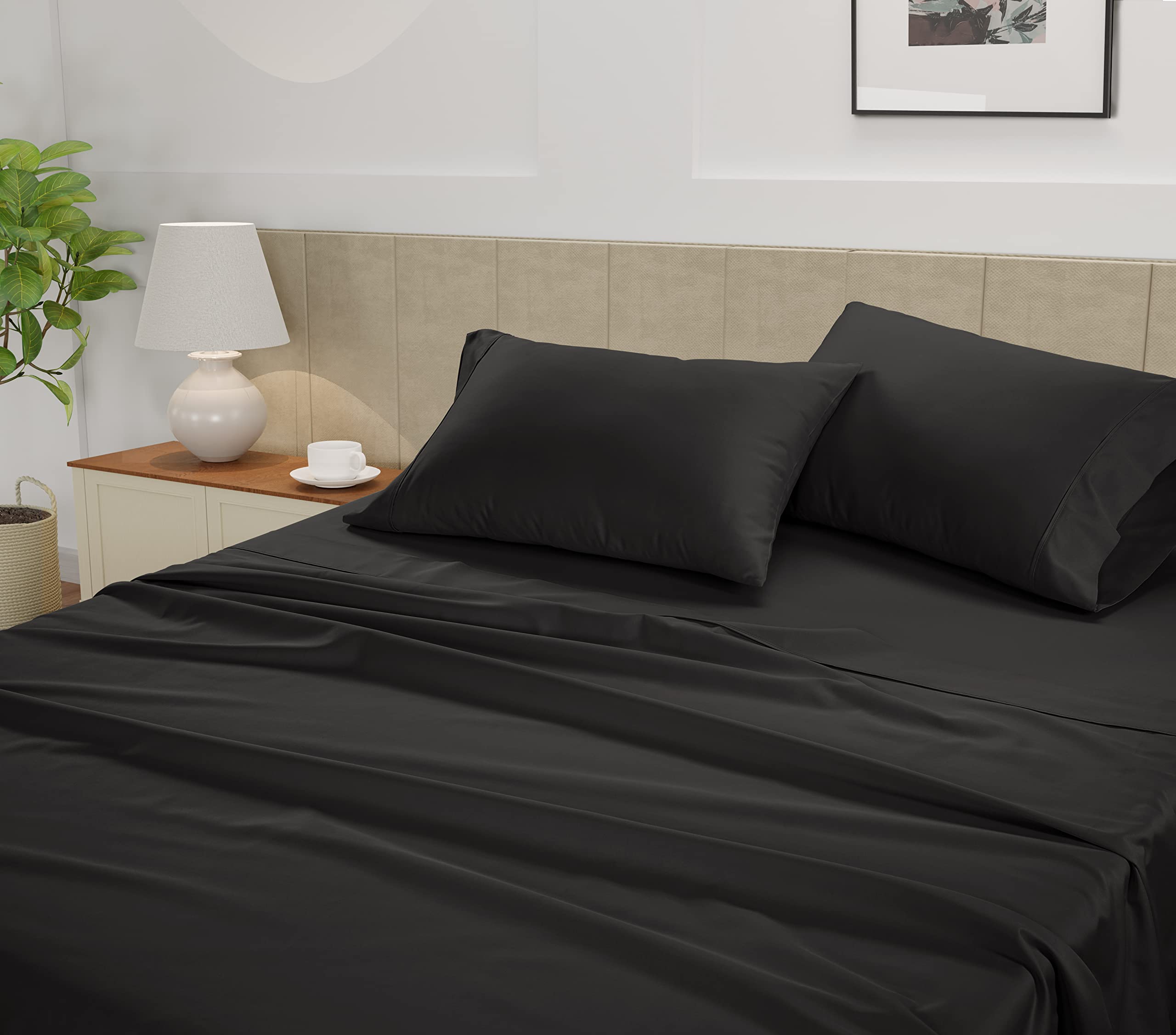 Foto 3 | Sábanas Lane Linen, Tamaño Queen, 450 Hilos, 100% Algodón, Color Negro - Venta Internacional.