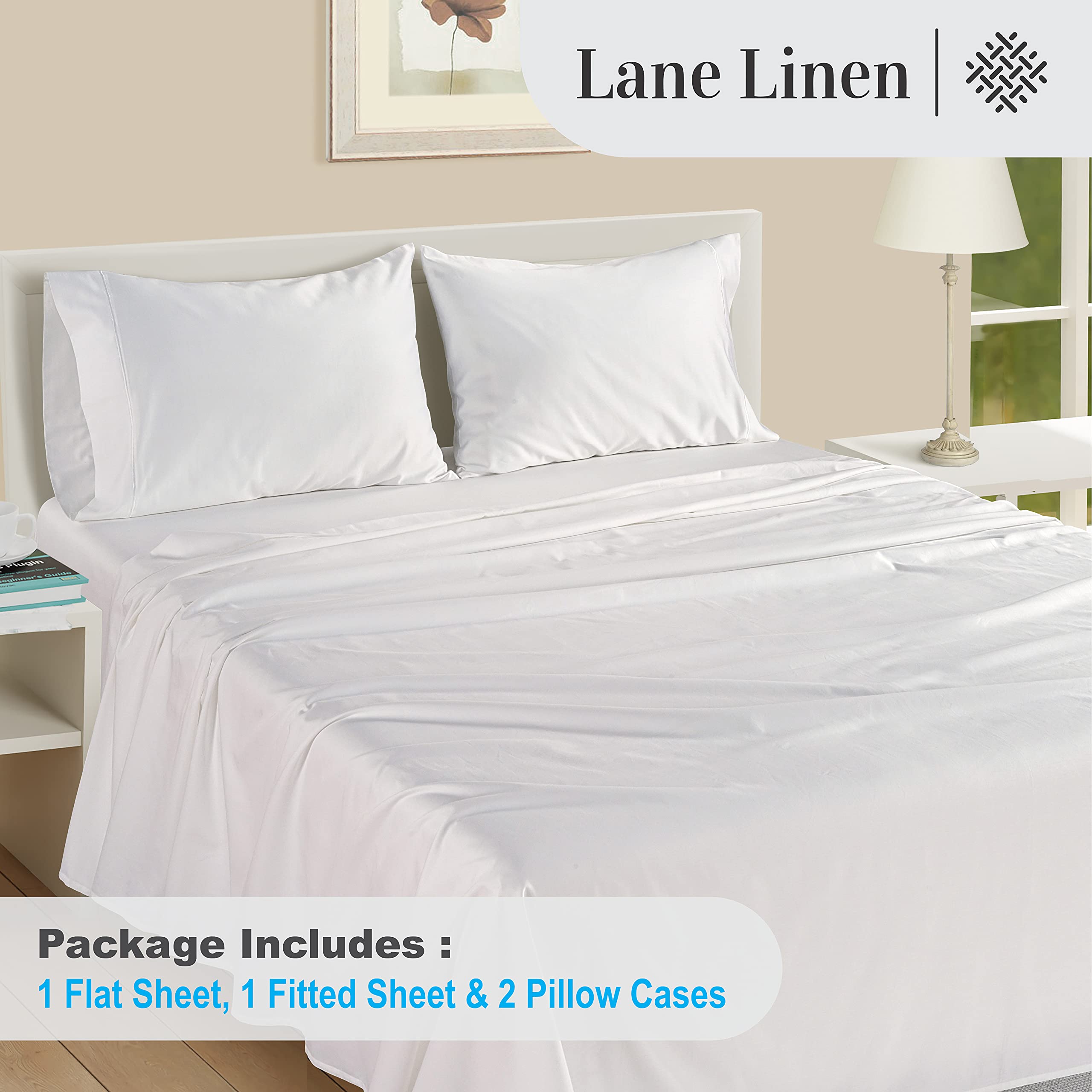 Foto 4 | Juego Completo De Sábanas Lane Linen, 100% Algodón Egipcio, 1000 Hilos - Venta Internacional.