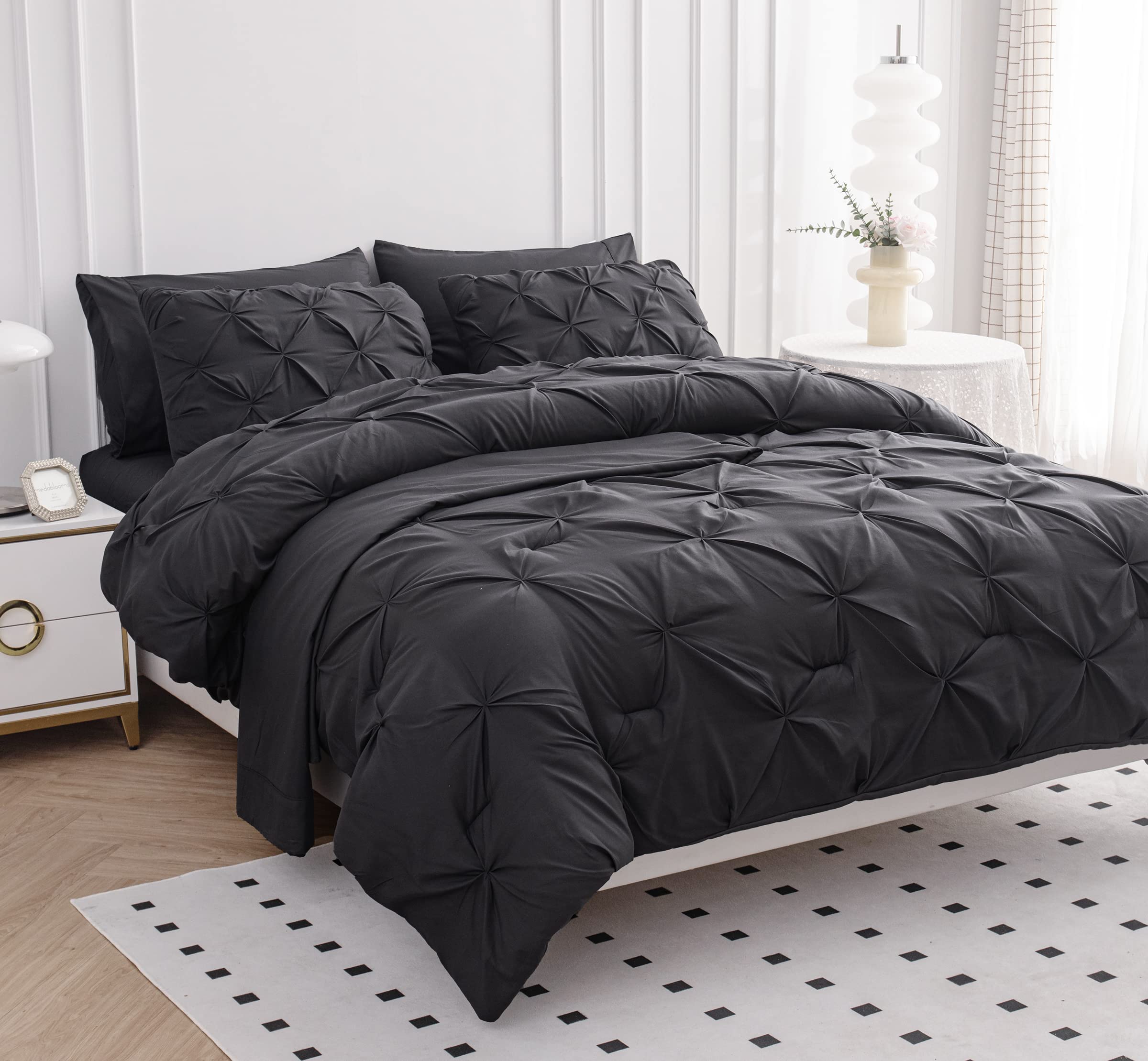 Foto 3 | Juego De Edredón Lane Linen De Tamaño Completo Con Sábanas Y Fundas De Almohada, Color Gris - Venta Internacional.