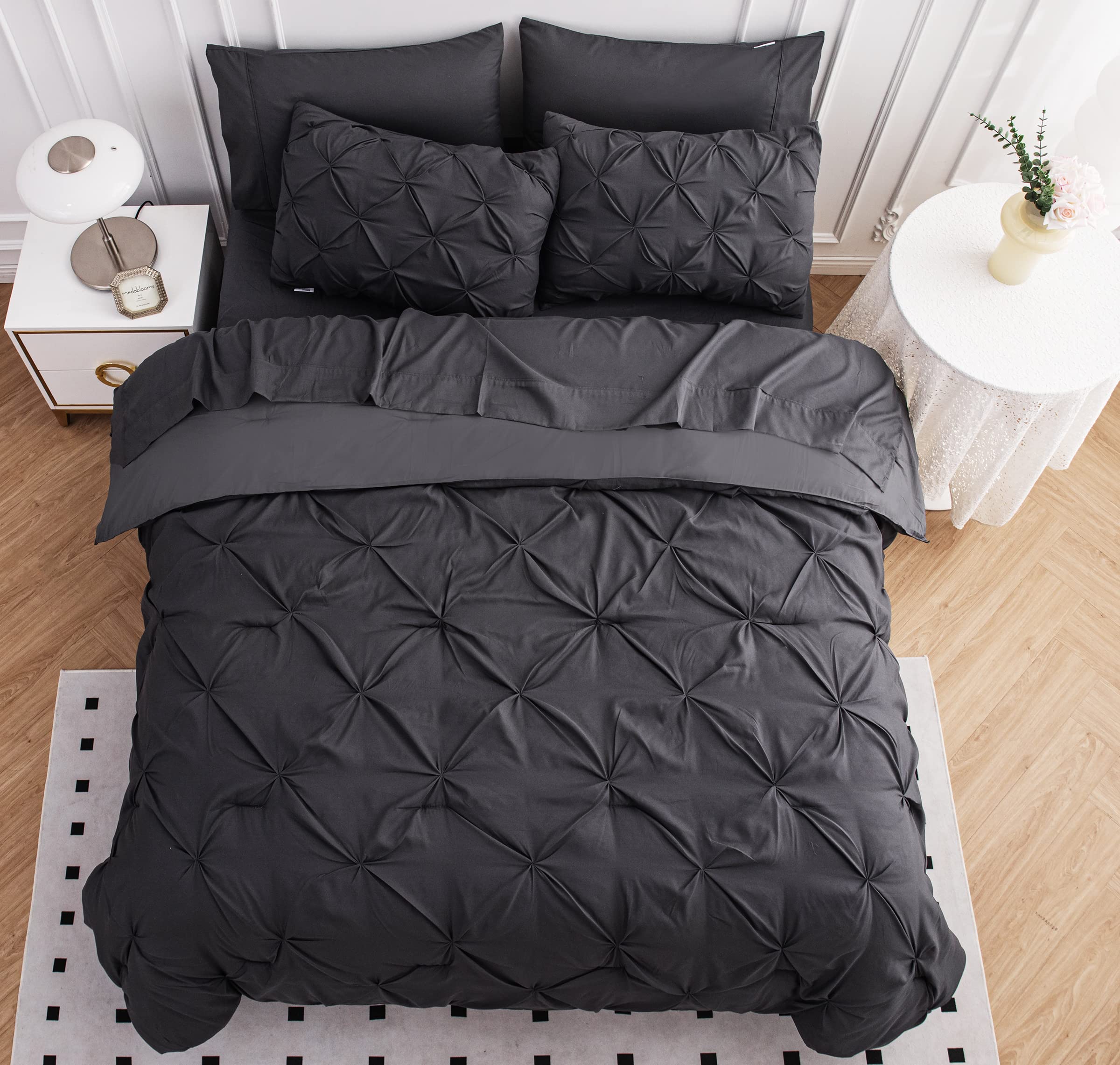 Foto 5 pulgar | Juego De Edredón Lane Linen De Tamaño Completo Con Sábanas Y Fundas De Almohada, Color Gris - Venta Internacional.