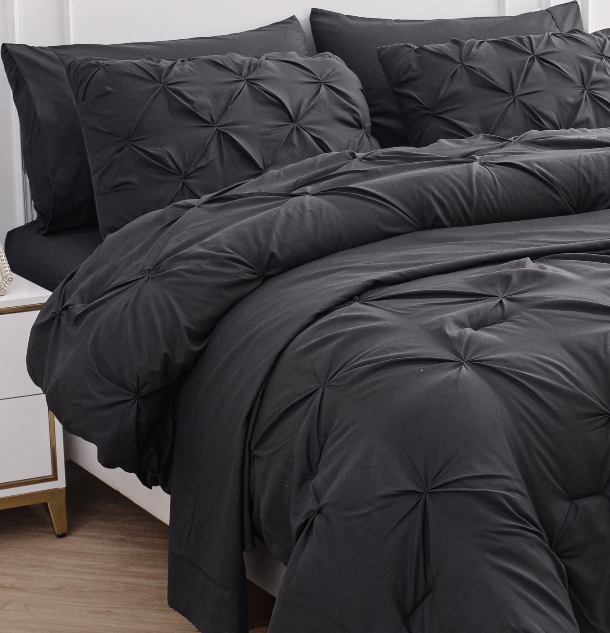 Foto 7 | Juego De Edredón Lane Linen De Tamaño Completo Con Sábanas Y Fundas De Almohada, Color Gris - Venta Internacional.