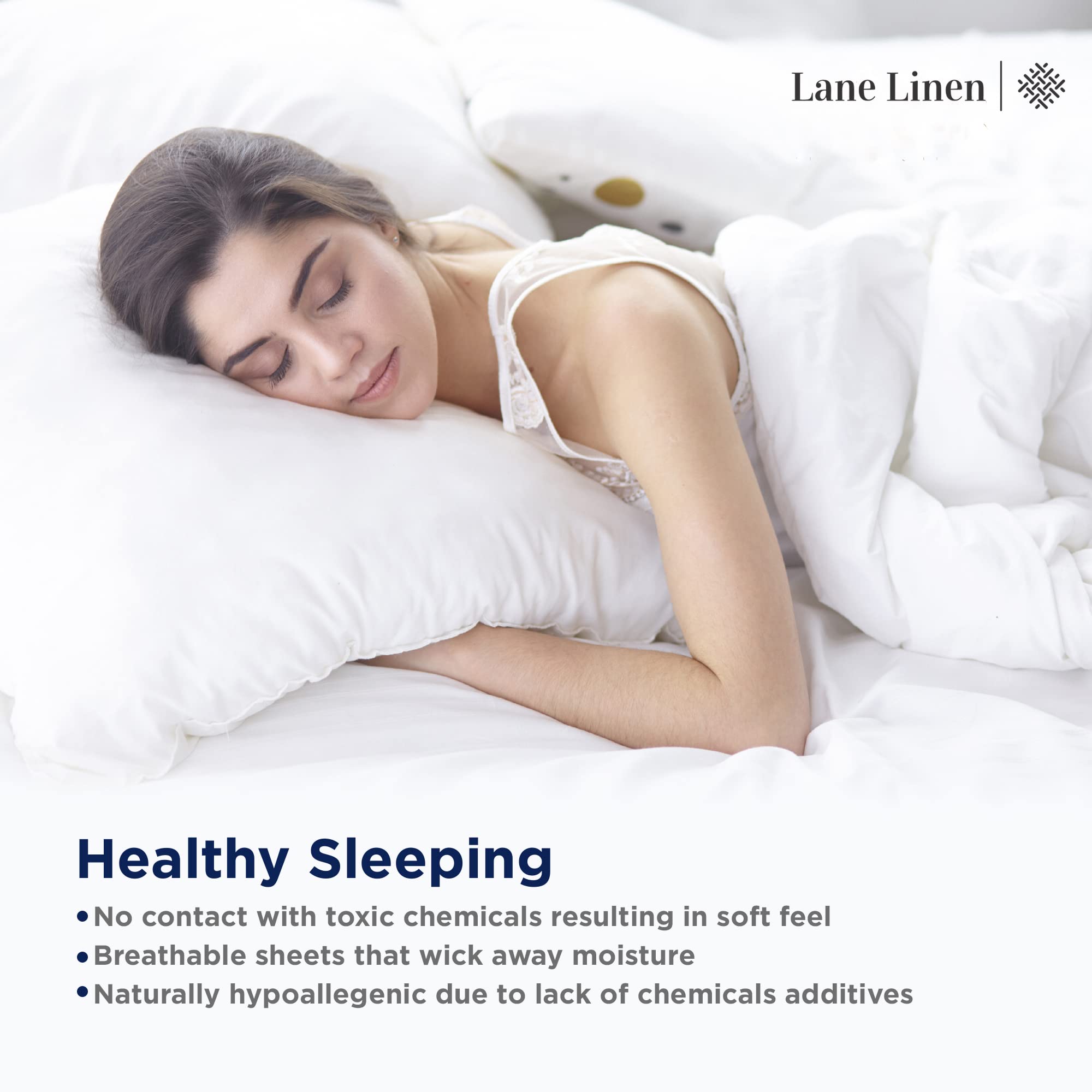 Foto 7 | Fundas De Almohada Lane Linen, 100% Algodón Orgánico, Tamaño King X2 - Venta Internacional.