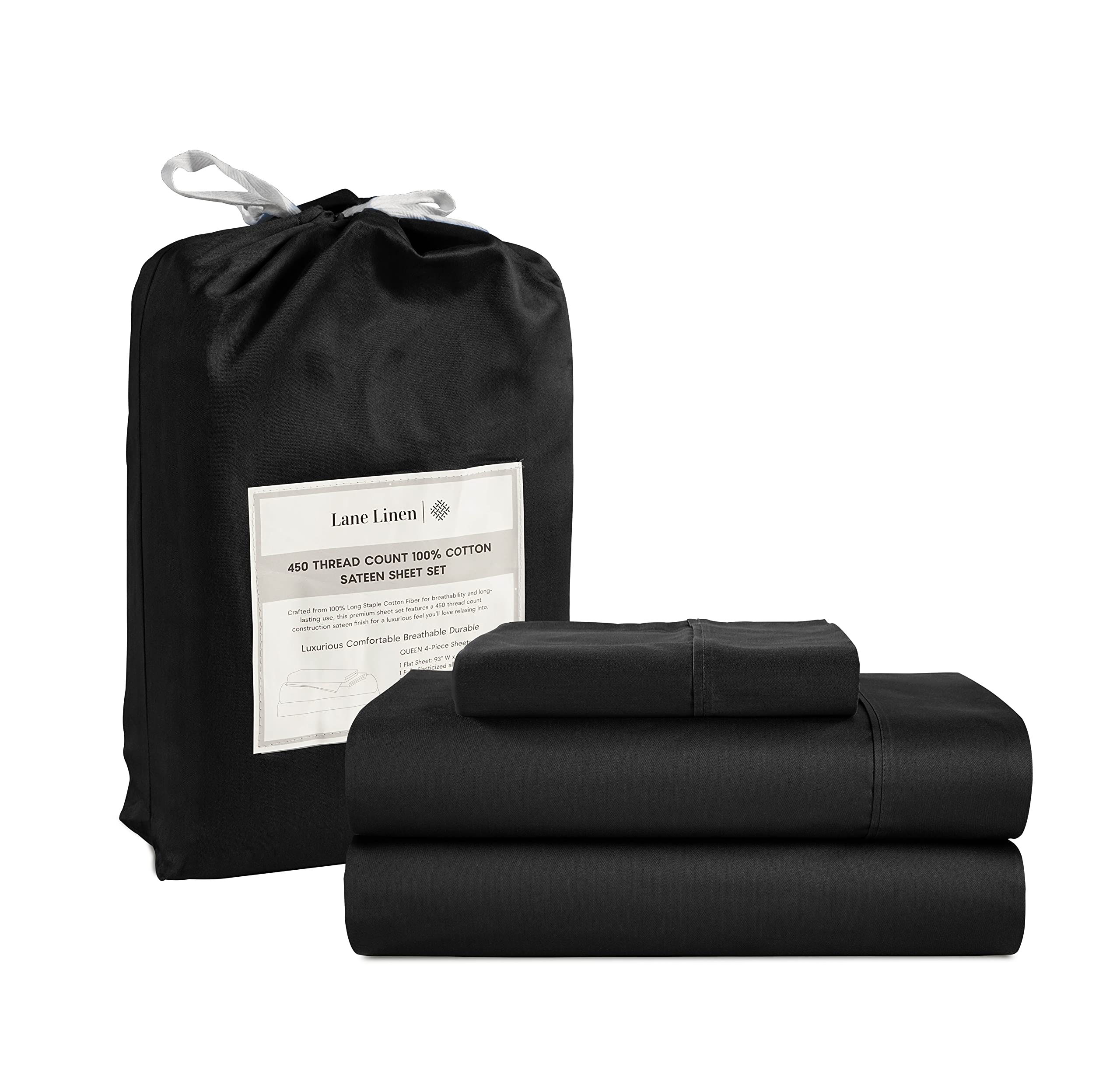 Juego De Sábanas Lane Linen, 100% Algodón, 450 Hilos, Longitud, Doble Xl - Venta Internacional.
