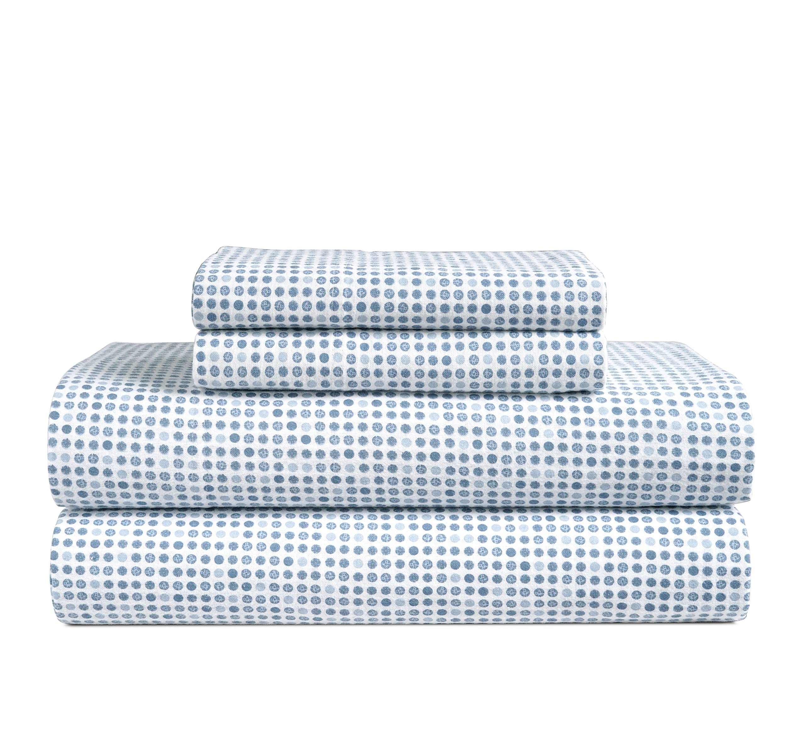 Juego De Sábanas De Franela Lane Linen, 100% Algodón, Tamaño King, Lunares - Venta Internacional.