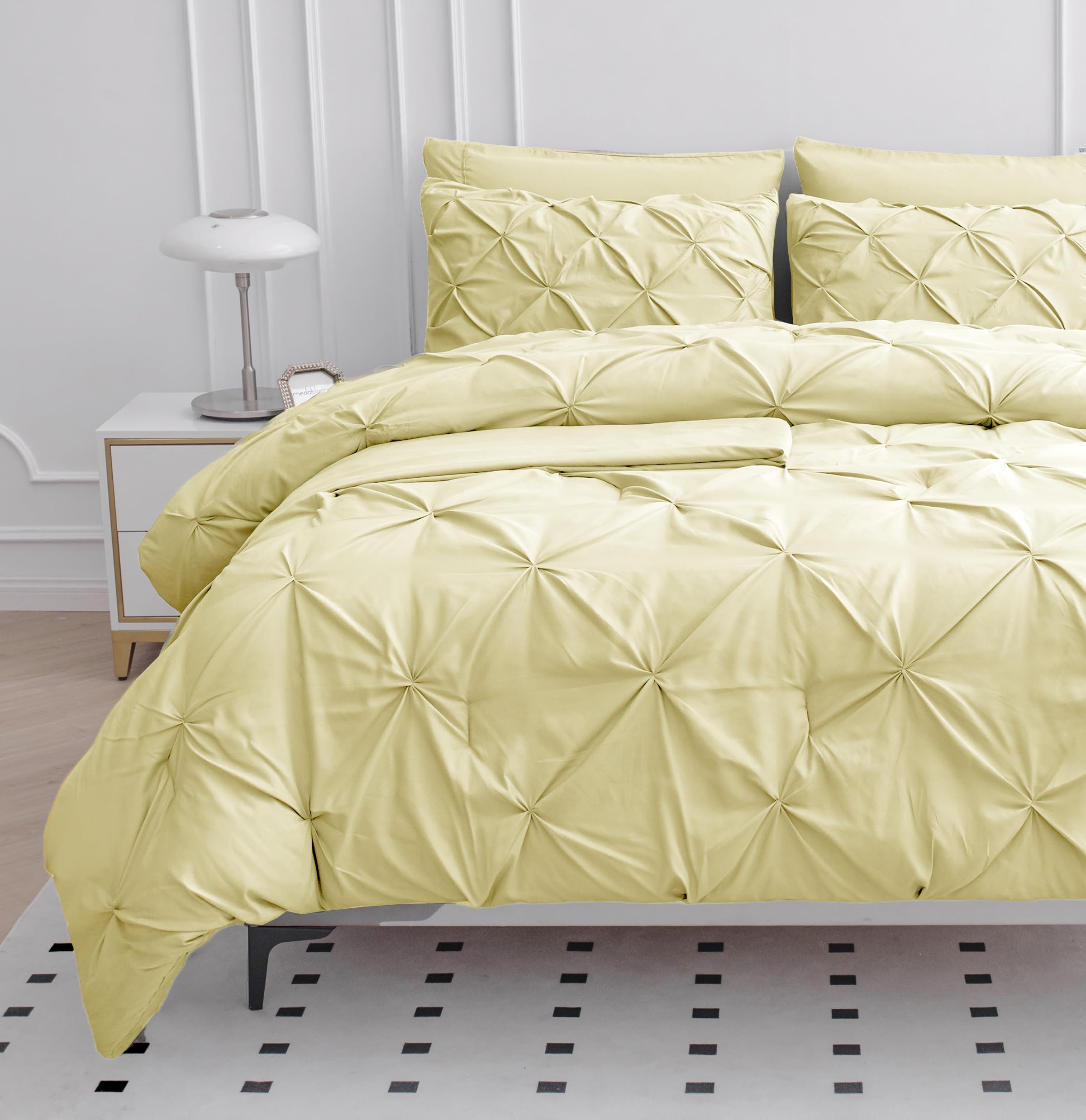 Foto 3 pulgar | Juego De Edredón Lane Linen Para Cama King Size De 7 Piezas En Una Bolsa, Color Vainilla - Venta Internacional.