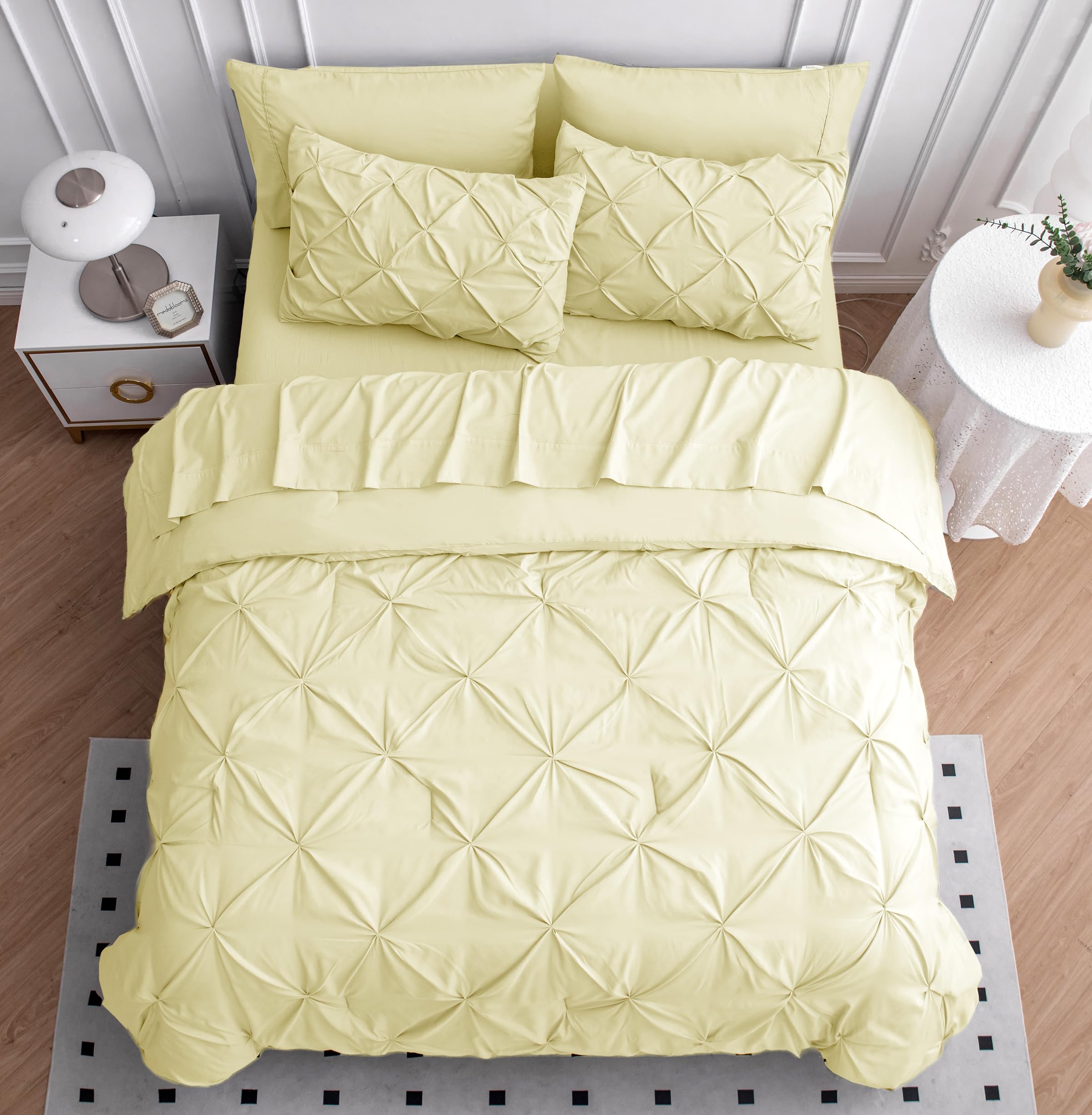 Foto 6 pulgar | Juego De Edredón Lane Linen Para Cama King Size De 7 Piezas En Una Bolsa, Color Vainilla - Venta Internacional.
