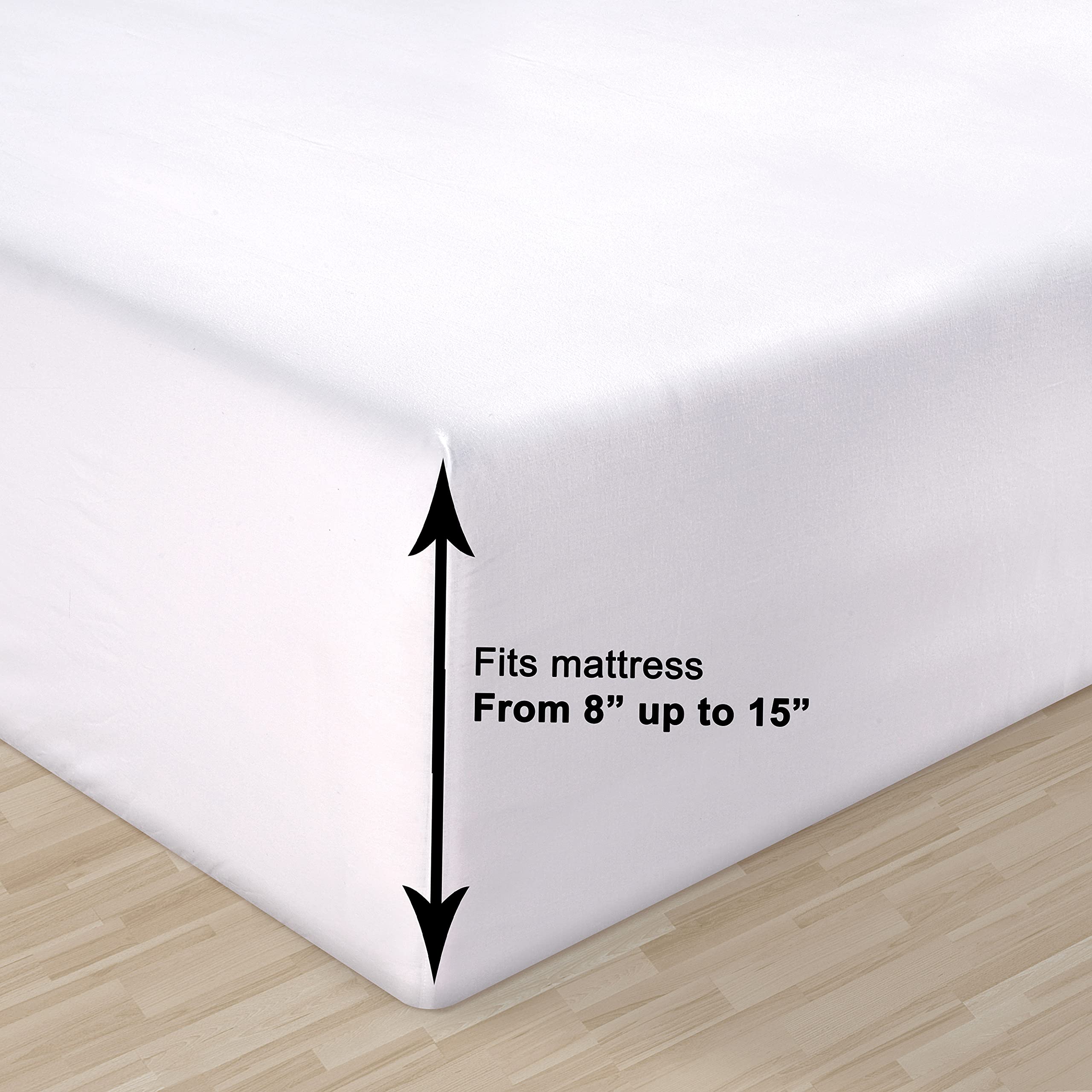 Foto 4 | Sábana Bajera Lane Linen Tamaño King, 100% Algodón Orgánico, Color Blanco - Venta Internacional.