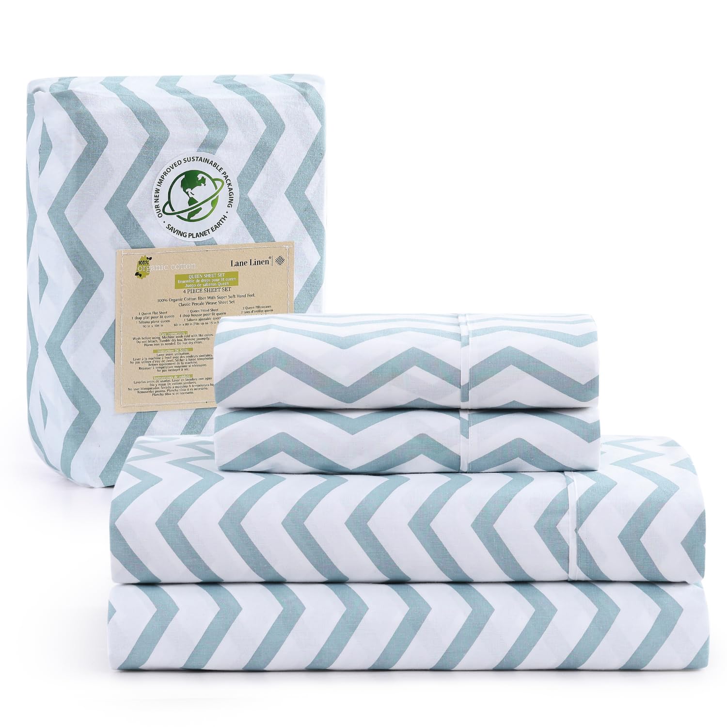 Juego De Sábanas Lane Linen, 100% Algodón Orgánico, Twin Xl, 3 Piezas - Venta Internacional.