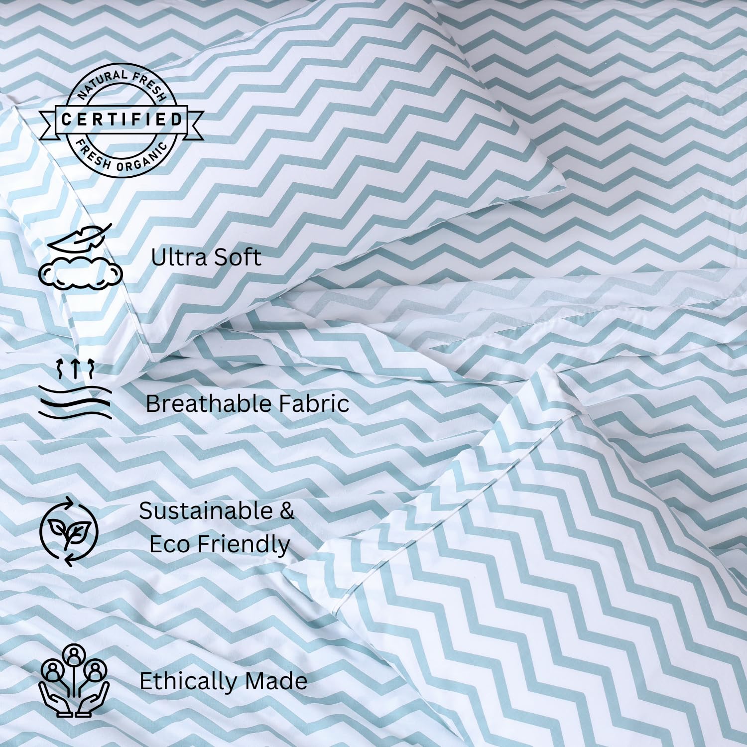 Foto 4 | Juego De Sábanas Lane Linen, 100% Algodón Orgánico, Twin Xl, 3 Piezas - Venta Internacional.