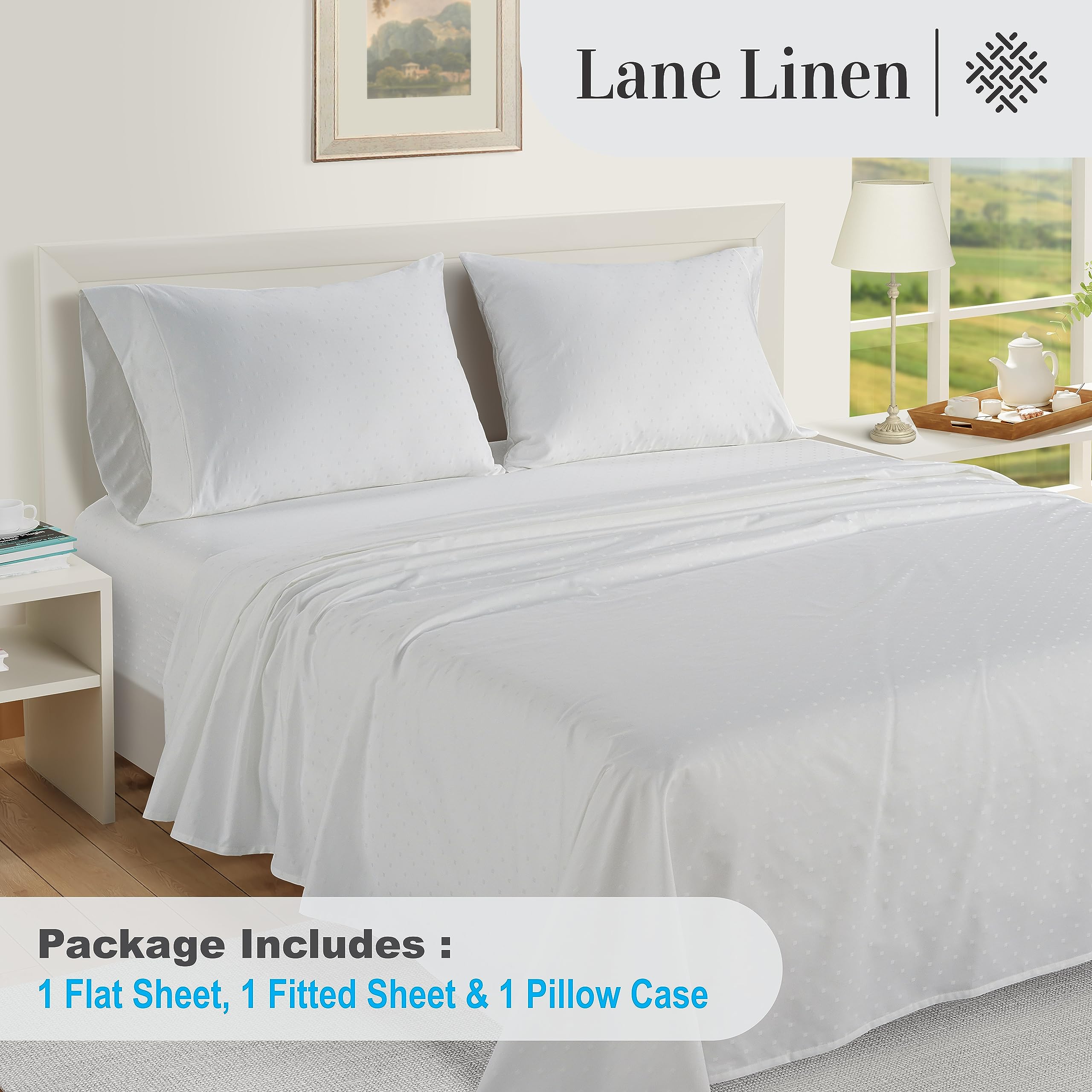 Foto 4 | Juego De Sábanas Lane Linen, 100% Algodón Egipcio, 1000 Hilos - Venta Internacional.