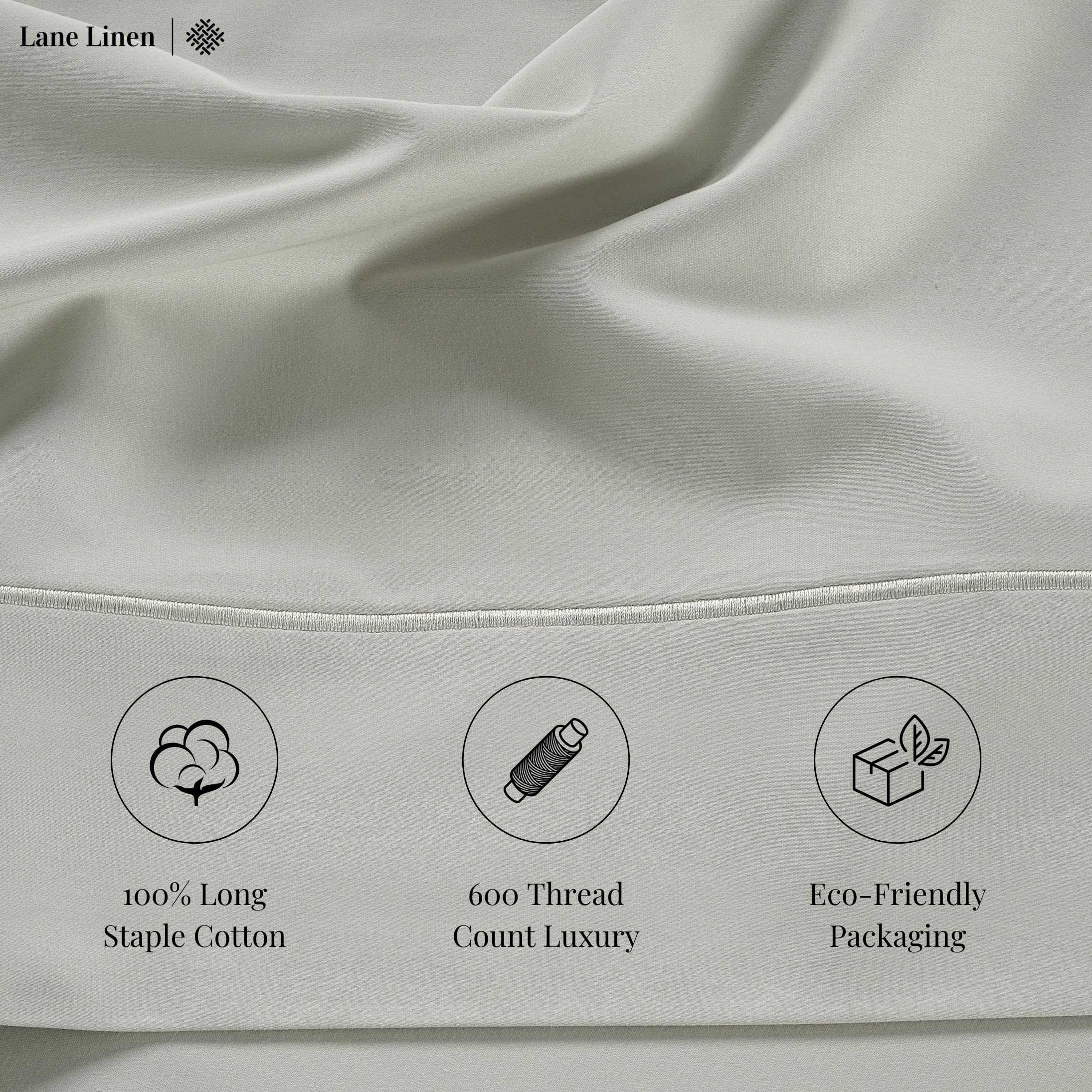 Foto 5 | Juego De Sábanas Lane Linen, Tamaño Queen, 600 Hilos, 100% Satén De Algodón - Venta Internacional.