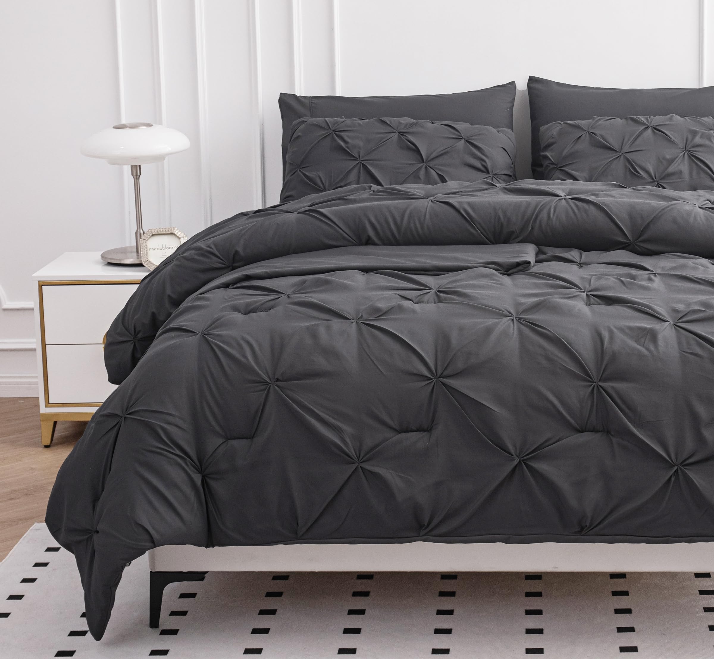 Foto 4 pulgar | Juego De Edredón Lane Linen Tamaño King Con Sábanas Y Fundas De Almohada, Color Gris - Venta Internacional.