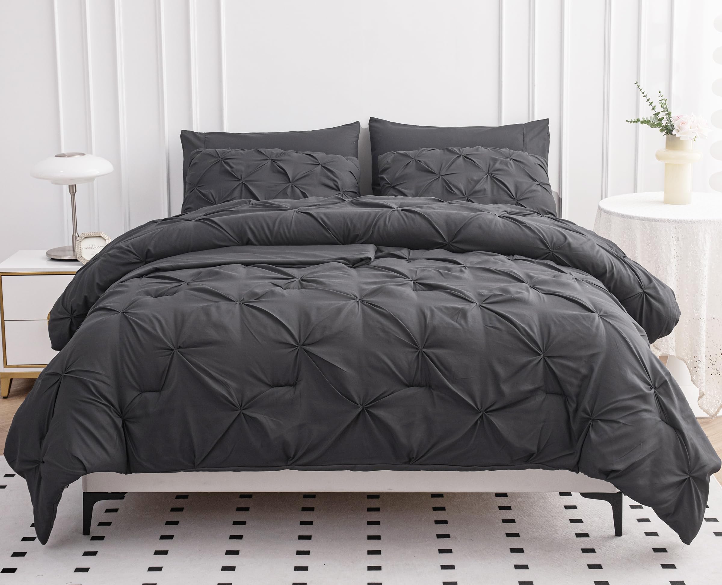 Foto 5 pulgar | Juego De Edredón Lane Linen Tamaño King Con Sábanas Y Fundas De Almohada, Color Gris - Venta Internacional.