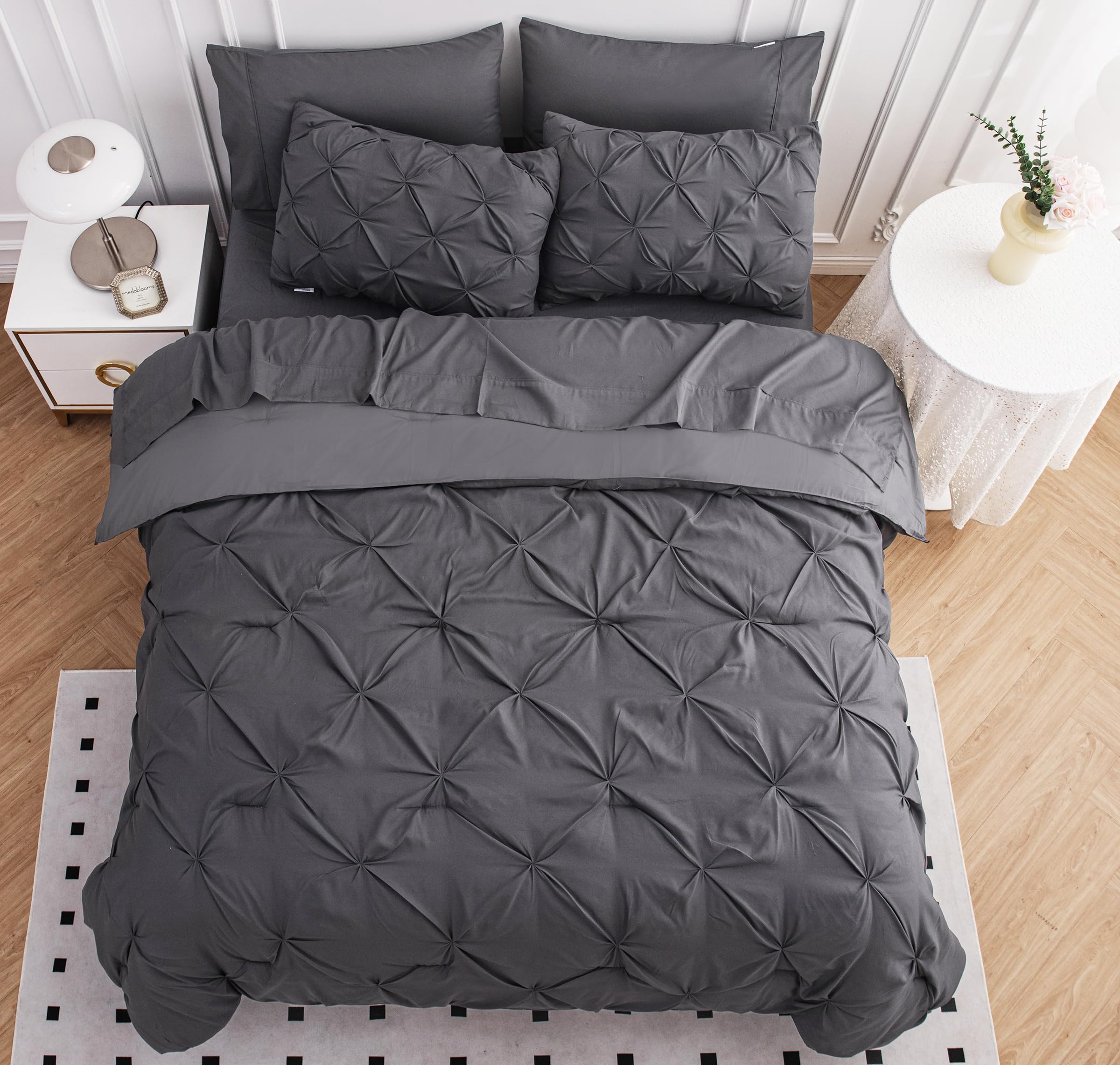 Foto 6 pulgar | Juego De Edredón Lane Linen Tamaño King Con Sábanas Y Fundas De Almohada, Color Gris - Venta Internacional.