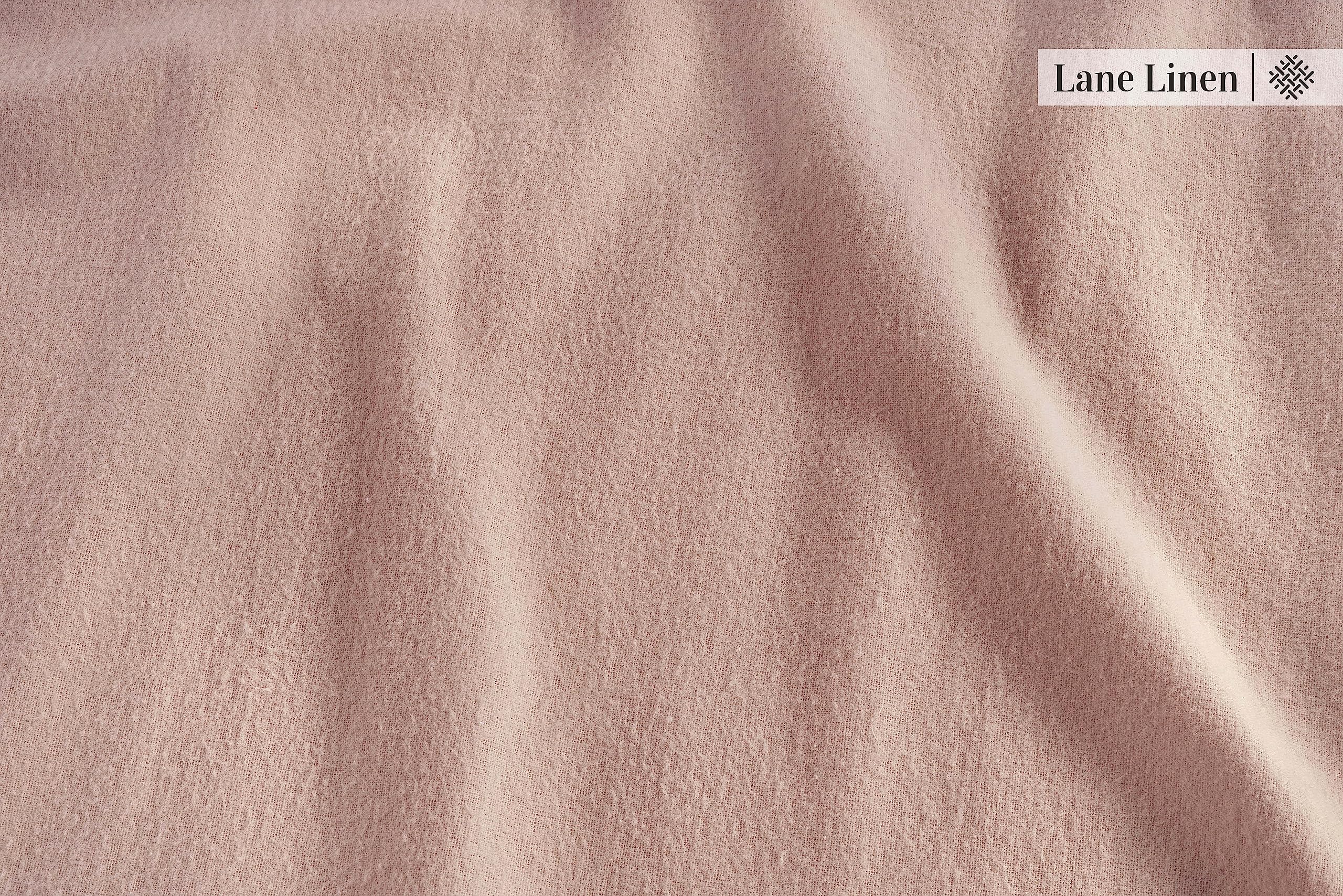 Foto 7 pulgar | Juego De Sábanas De Franela Lane Linen, 100% Algodón, Tamaño Queen Size, Color Sepia Rosa - Venta Internacional.