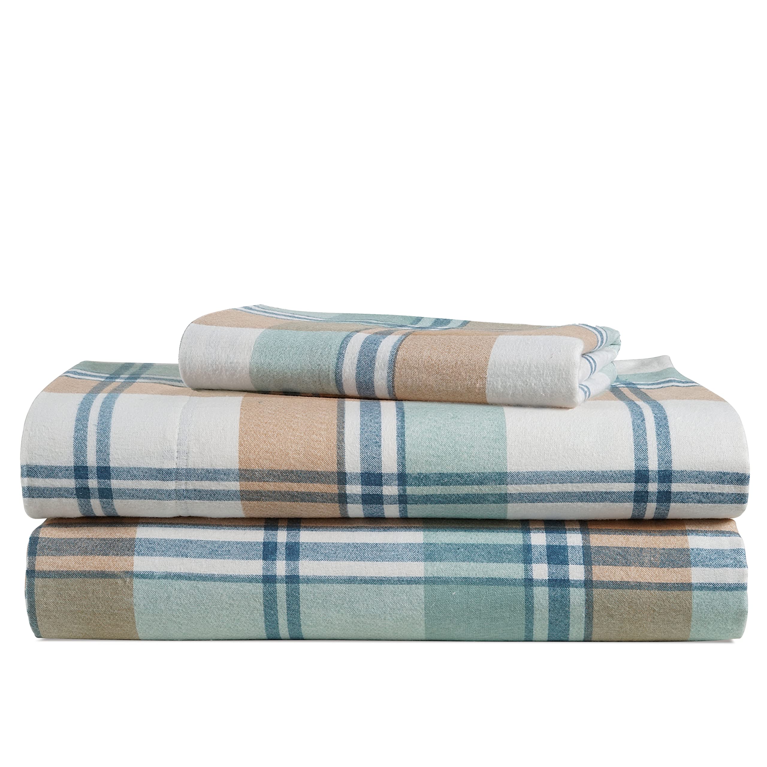 Foto 1 | Juego De Sábanas De Franela Lane Linen, 100% Algodón, Talla Twin Xl, A Cuadros Blancos - Venta Internacional.