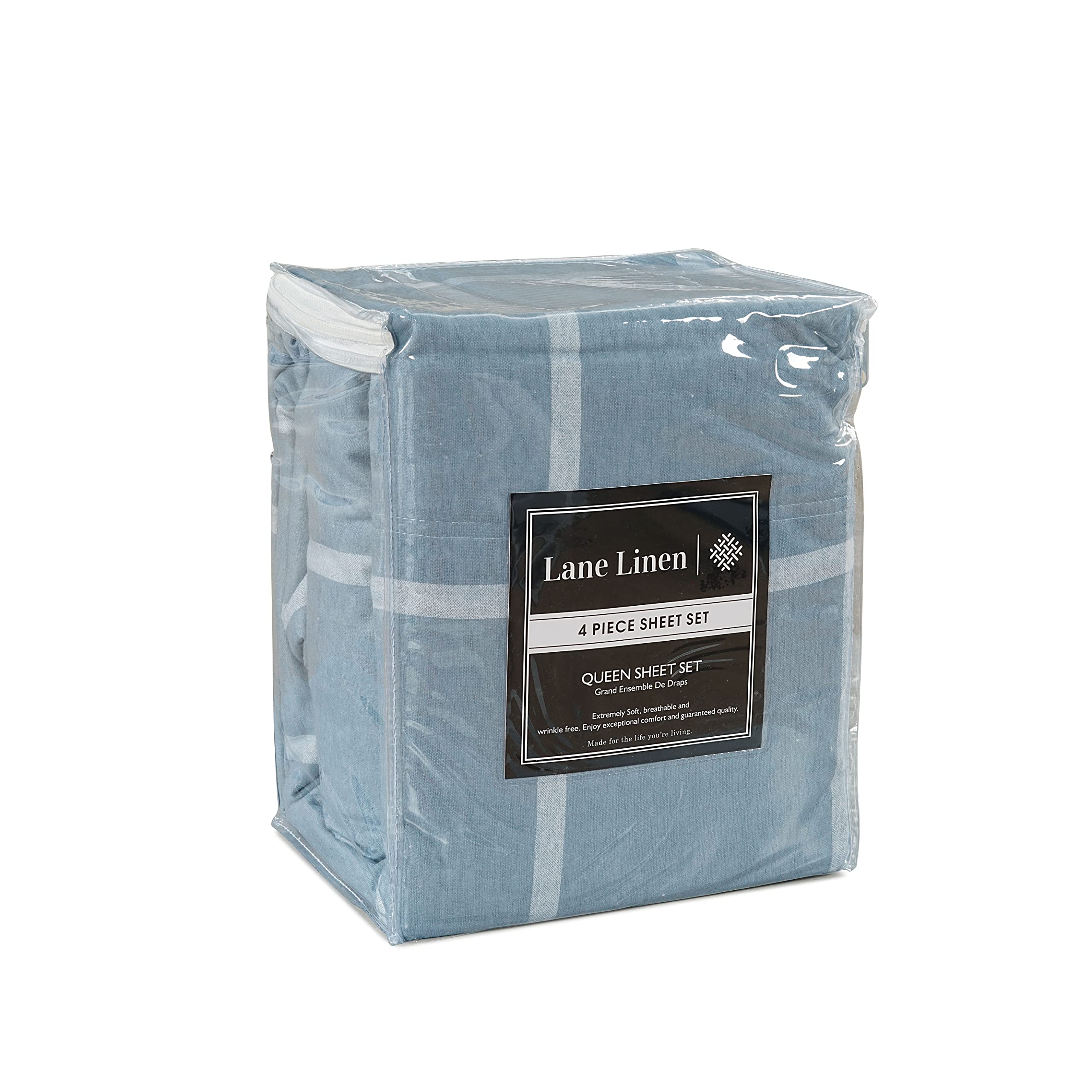 Foto 5 | Juego De Sábanas De Franela Lane Linen 100% Algodón California King - Venta Internacional.
