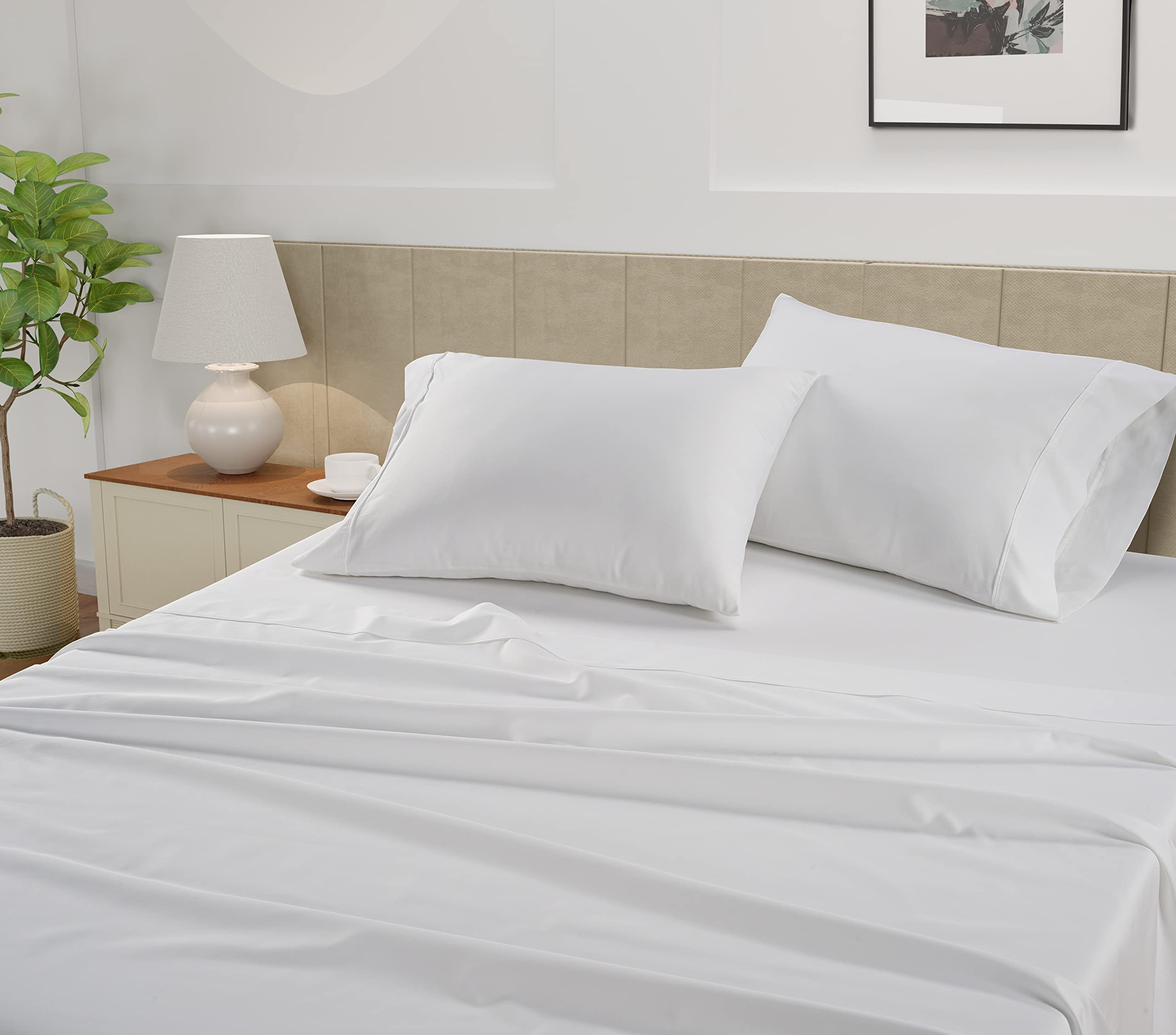 Foto 4 pulgar | Juego De Sábanas Lane Linen Twin Xl 450tc 100% Algodón Blanco - Venta Internacional.