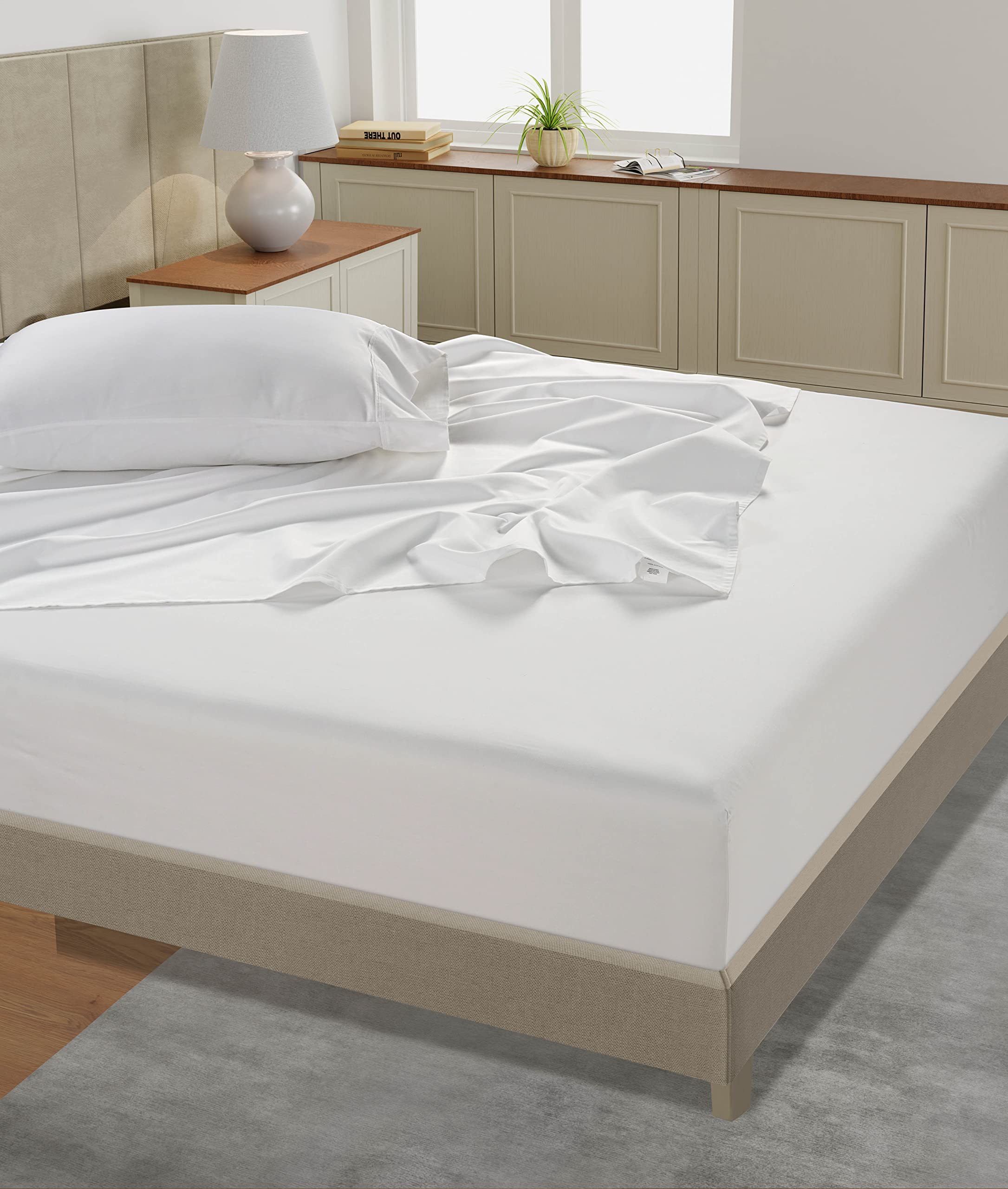 Foto 5 pulgar | Juego De Sábanas Lane Linen Twin Xl 450tc 100% Algodón Blanco - Venta Internacional.