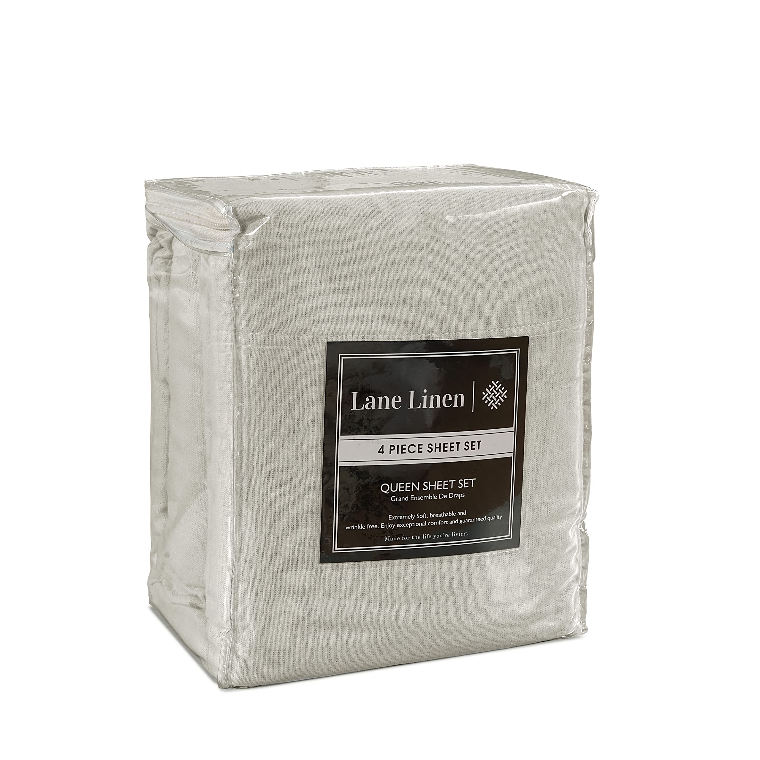 Foto 5 | Juego De Sábanas De Franela Lane Linen, 100% Algodón, Tamaño King, Mineral - Venta Internacional.