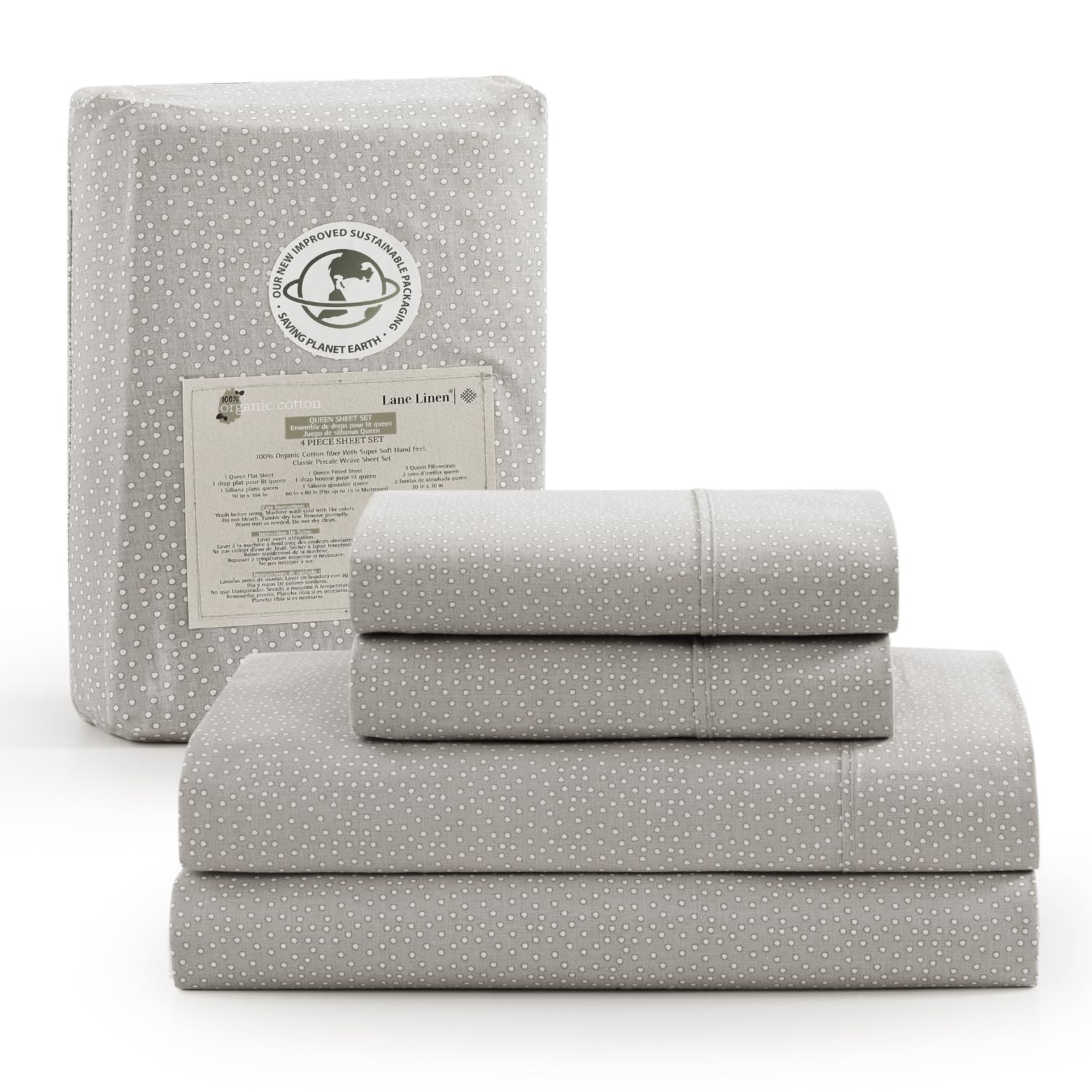 Juego De Sábanas Lane Linen 100% Algodón Orgánico Twin Xl Snowdrop - Venta Internacional.