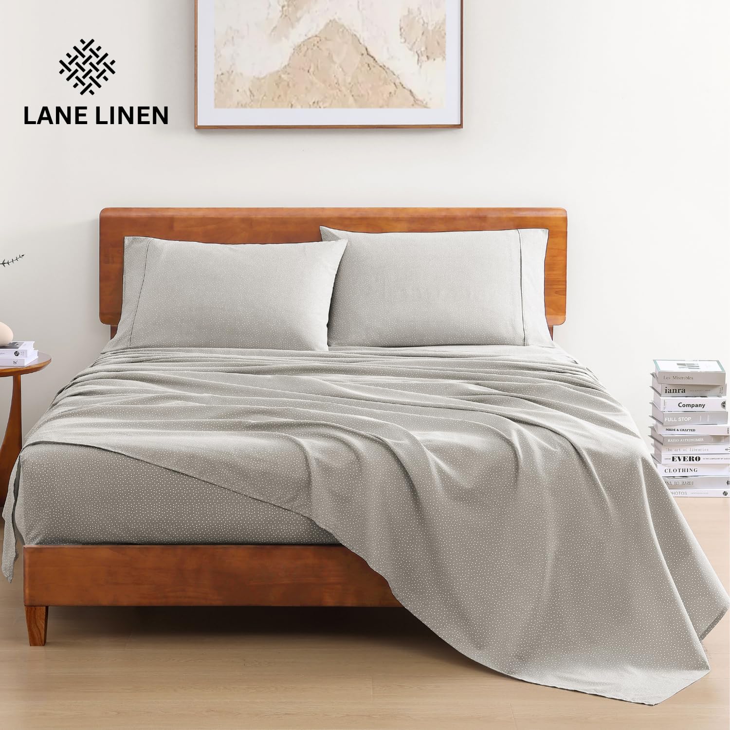 Foto 2 | Juego De Sábanas Lane Linen 100% Algodón Orgánico Twin Xl Snowdrop - Venta Internacional.