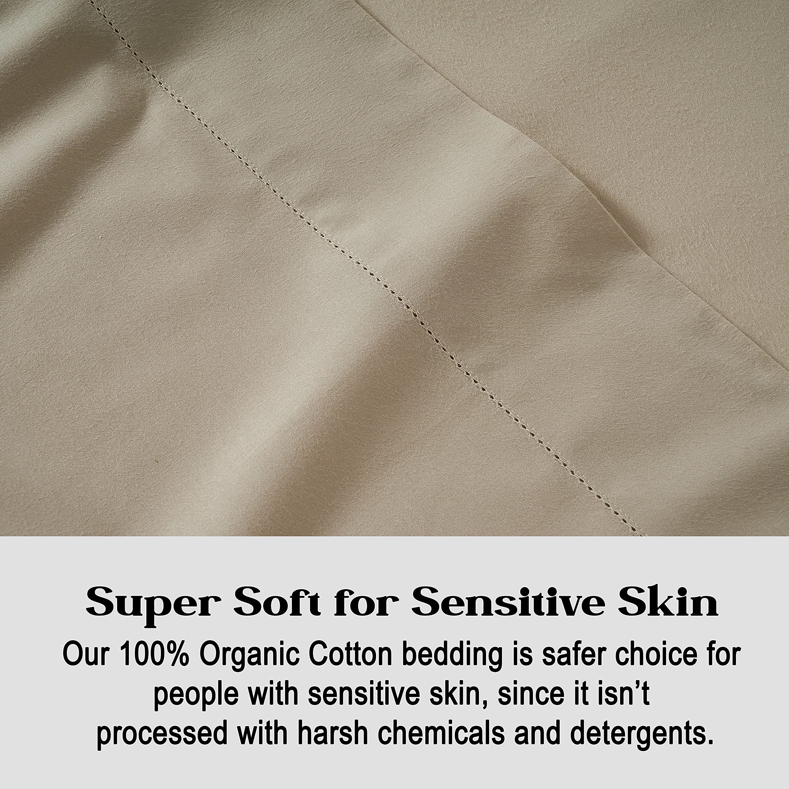 Foto 7 | Sábana Bajera Ajustable Lane Linen Twin Xl, 100% Algodón Orgánico, Color Topo - Venta Internacional.