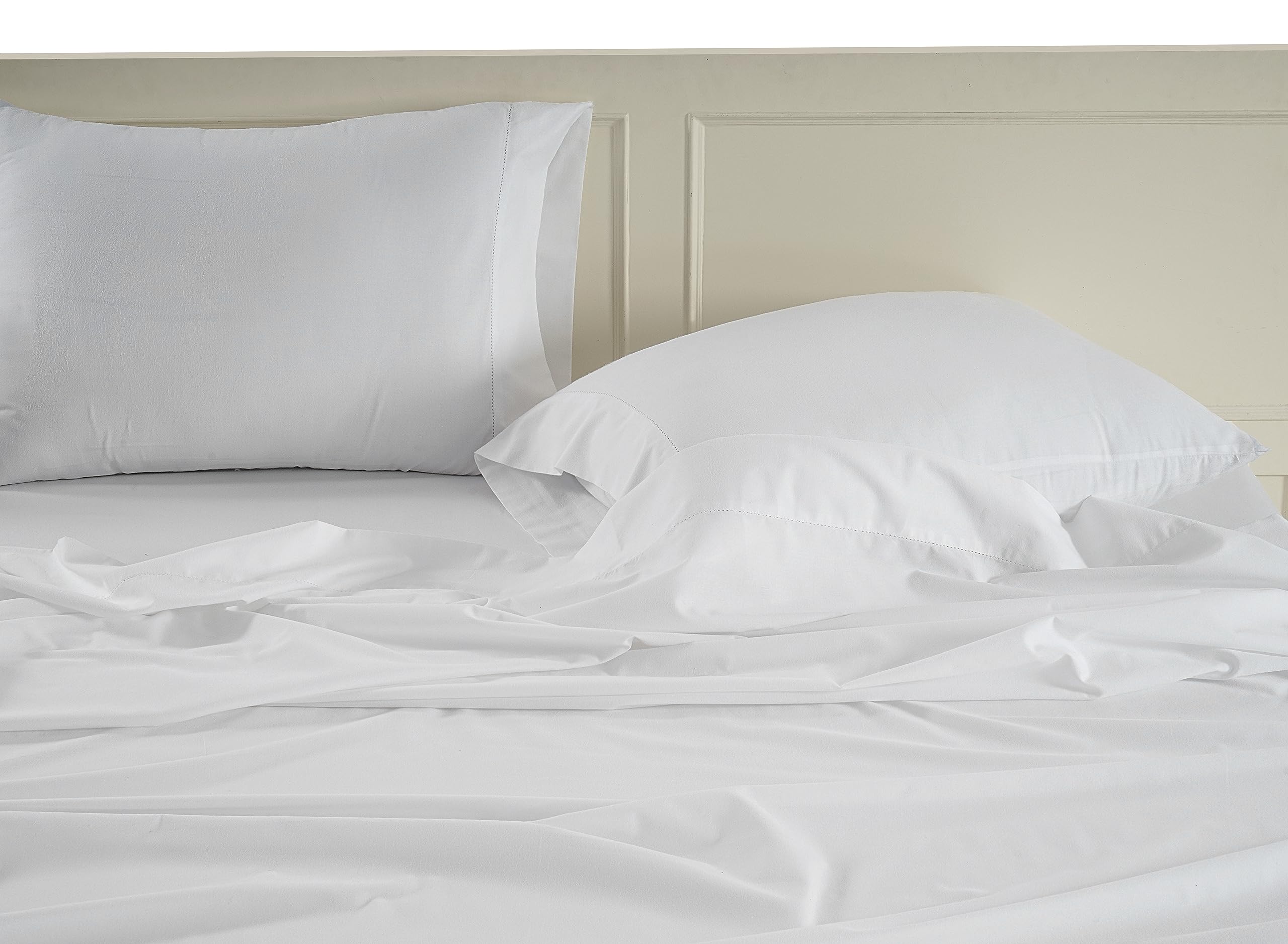 Foto 4 | Juego De Sábanas Lane Linen, 100% Algodón Orgánico, Color Blanco Completo (paquete De 2) - Venta Internacional.