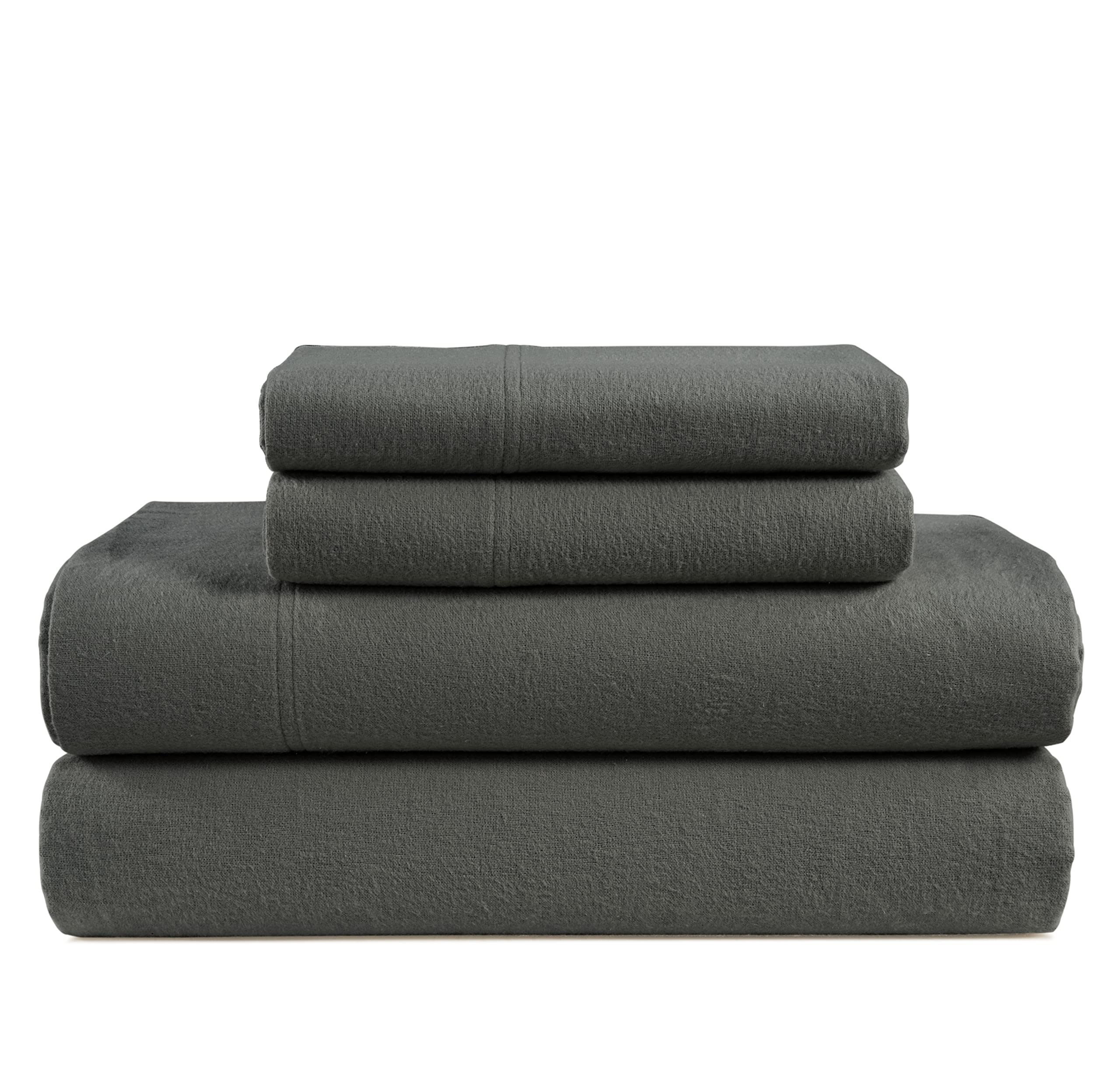 Juego De Sábanas De Franela Lane Linen, 100% Algodón, Tamaño Queen, Color Carbón - Venta Internacional.