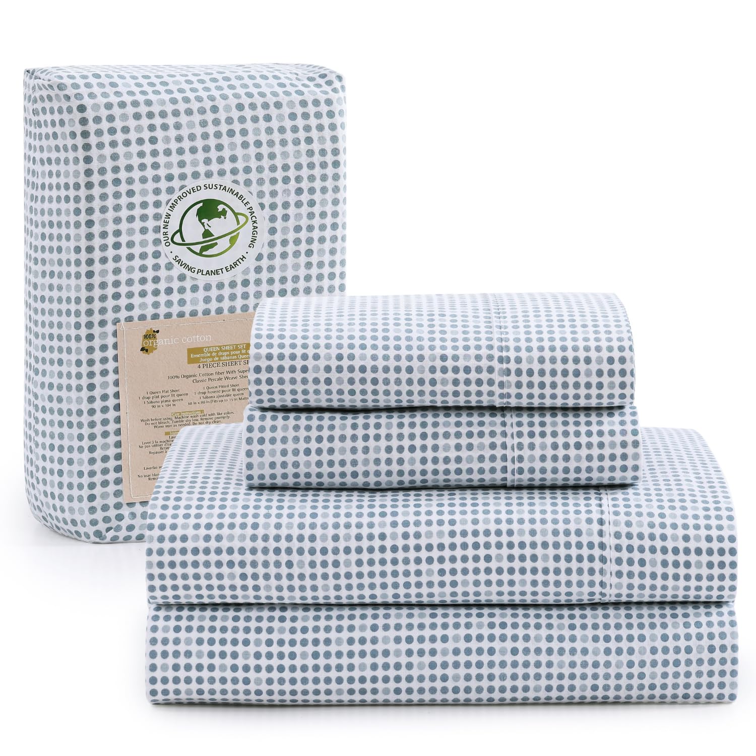 Juego De Sábanas Lane Linen 100% Algodón Orgánico Rv Tamaño Queen - Venta Internacional.