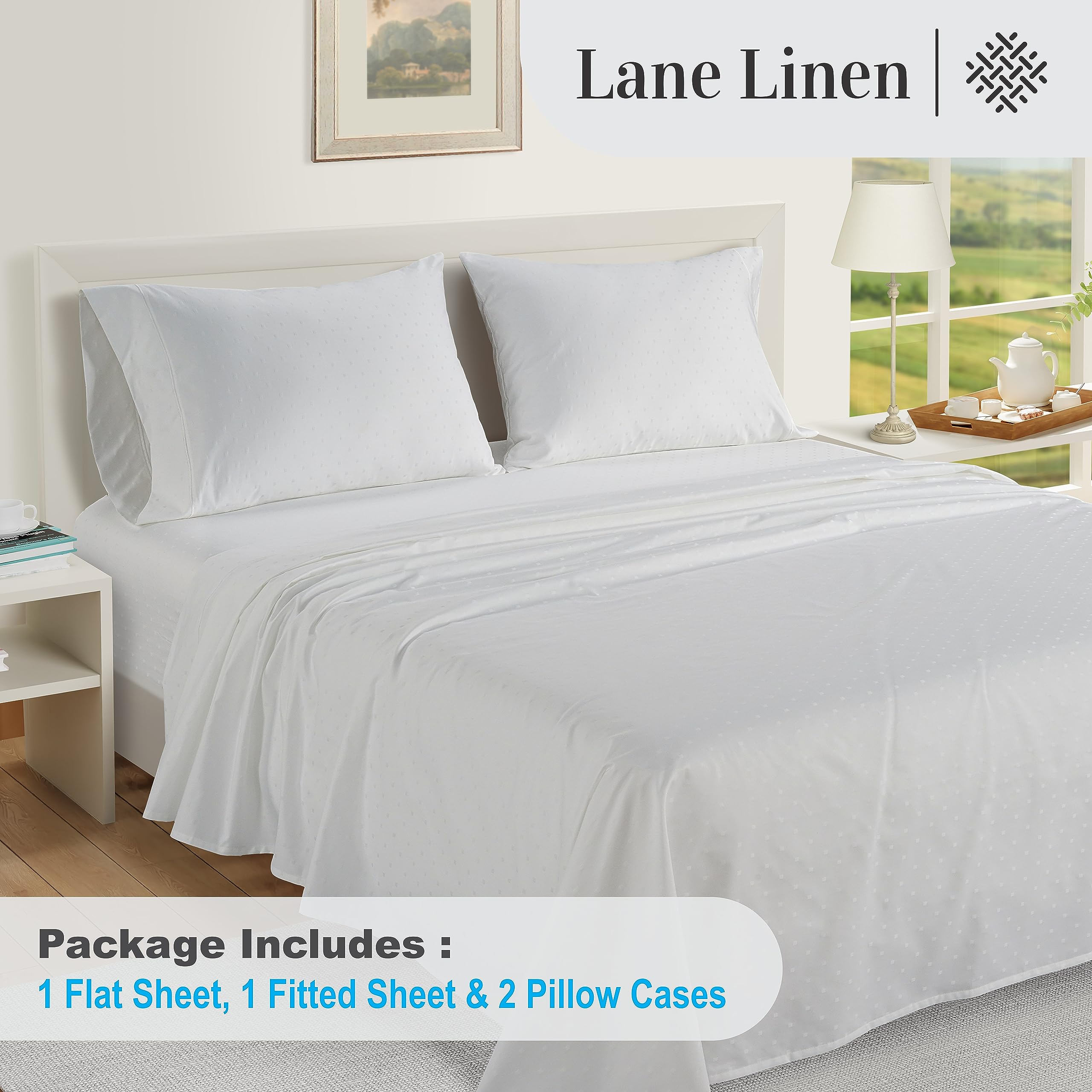 Foto 4 | Sábanas Lane Linen De Lujo, 100% Algodón Egipcio, 1000 Hilos, Completas - Venta Internacional.