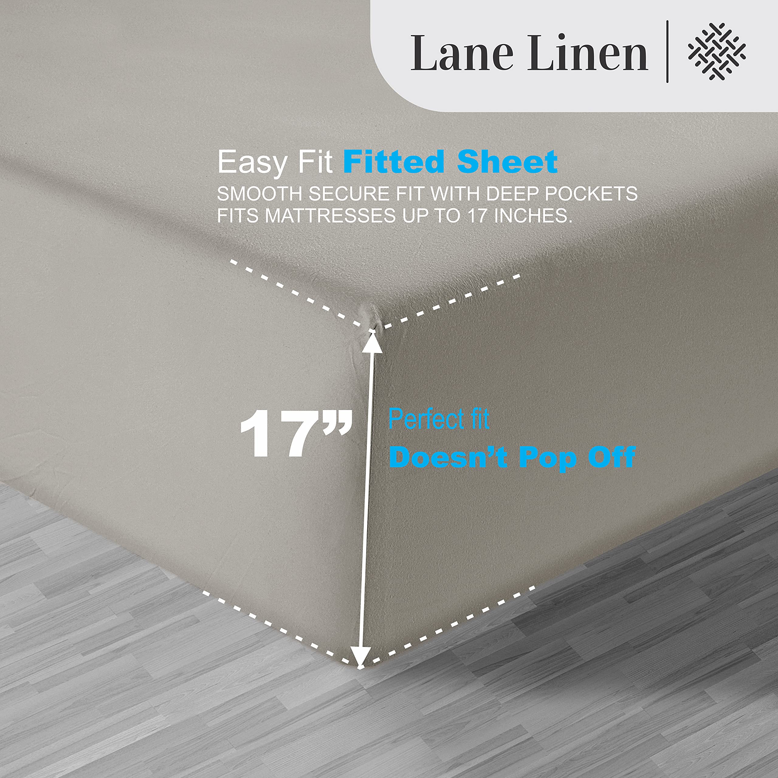 Foto 6 | Sábanas Lane Linen 100% Algodón Egipcio 1000 Hilos Queen Silver - Venta Internacional.